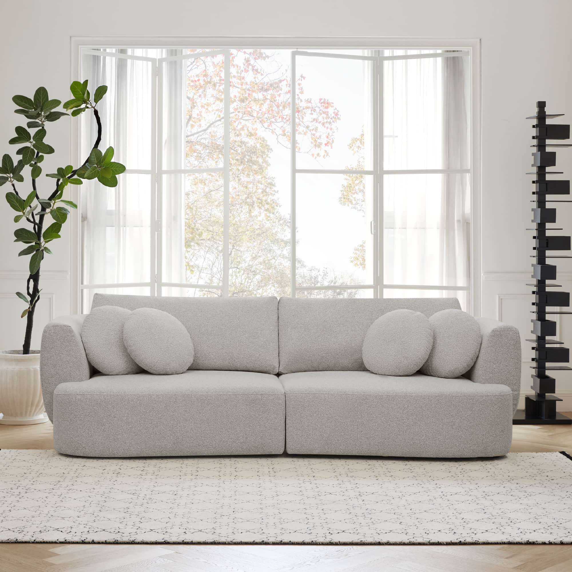 Grace 2-Seat Modular Curved Sofa – Generously Sized Design - Image 4
