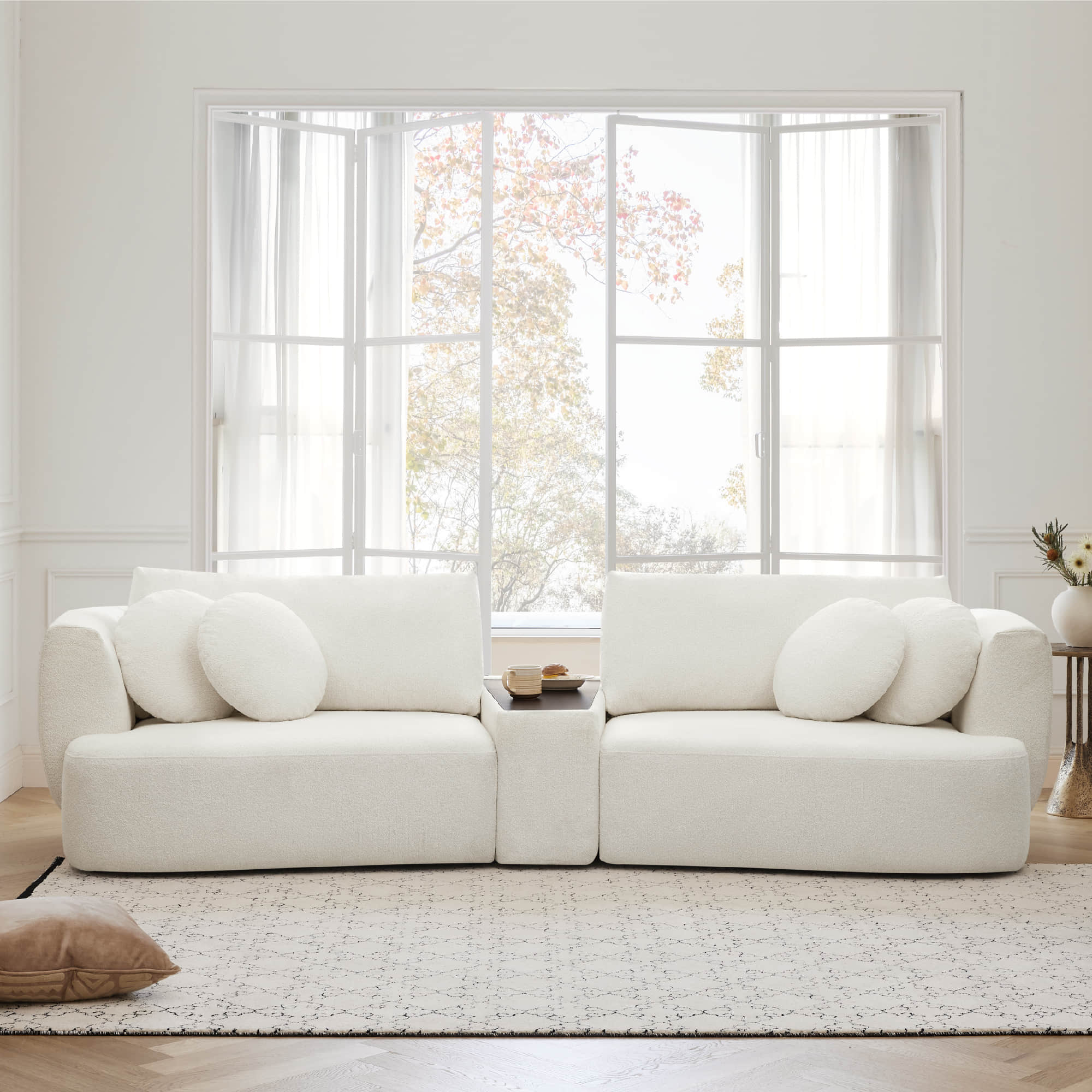 Grace 2-Seat Modular Curved Sofa – Generously Sized Design - Image 6