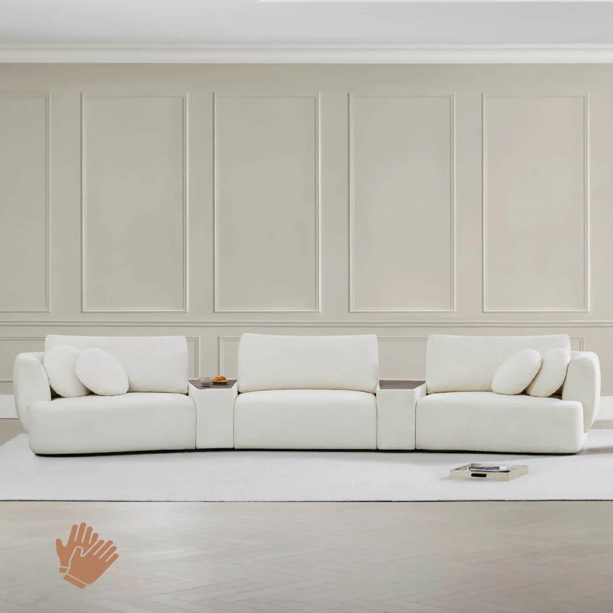 Grace 3-Seat Modular Curved Sofa – Generously Sized Design - Image 3