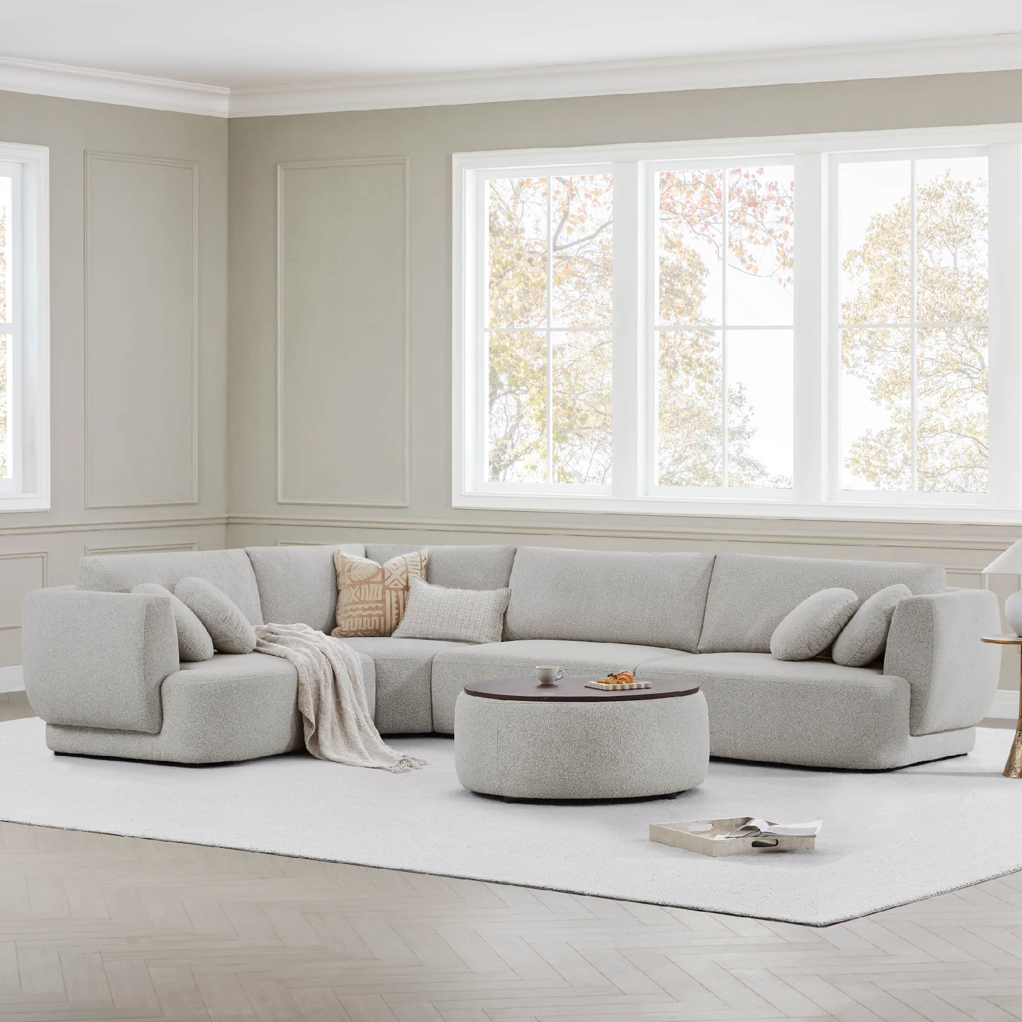 Grace 4-Seat Modular Curved Sofa – Generously Sized Design - Image 4