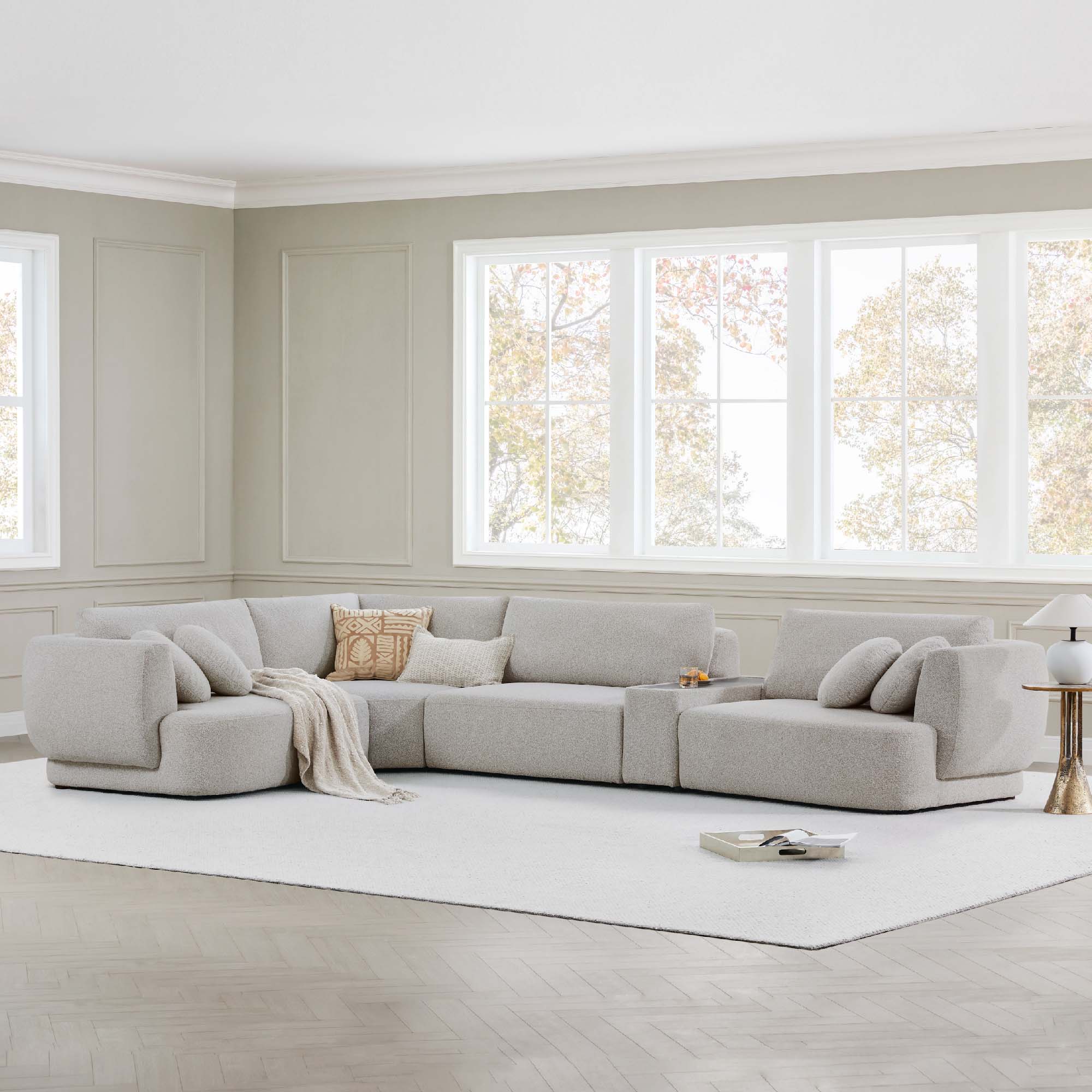 Grace 4-Seat Modular Curved Sofa – Generously Sized Design - Image 47