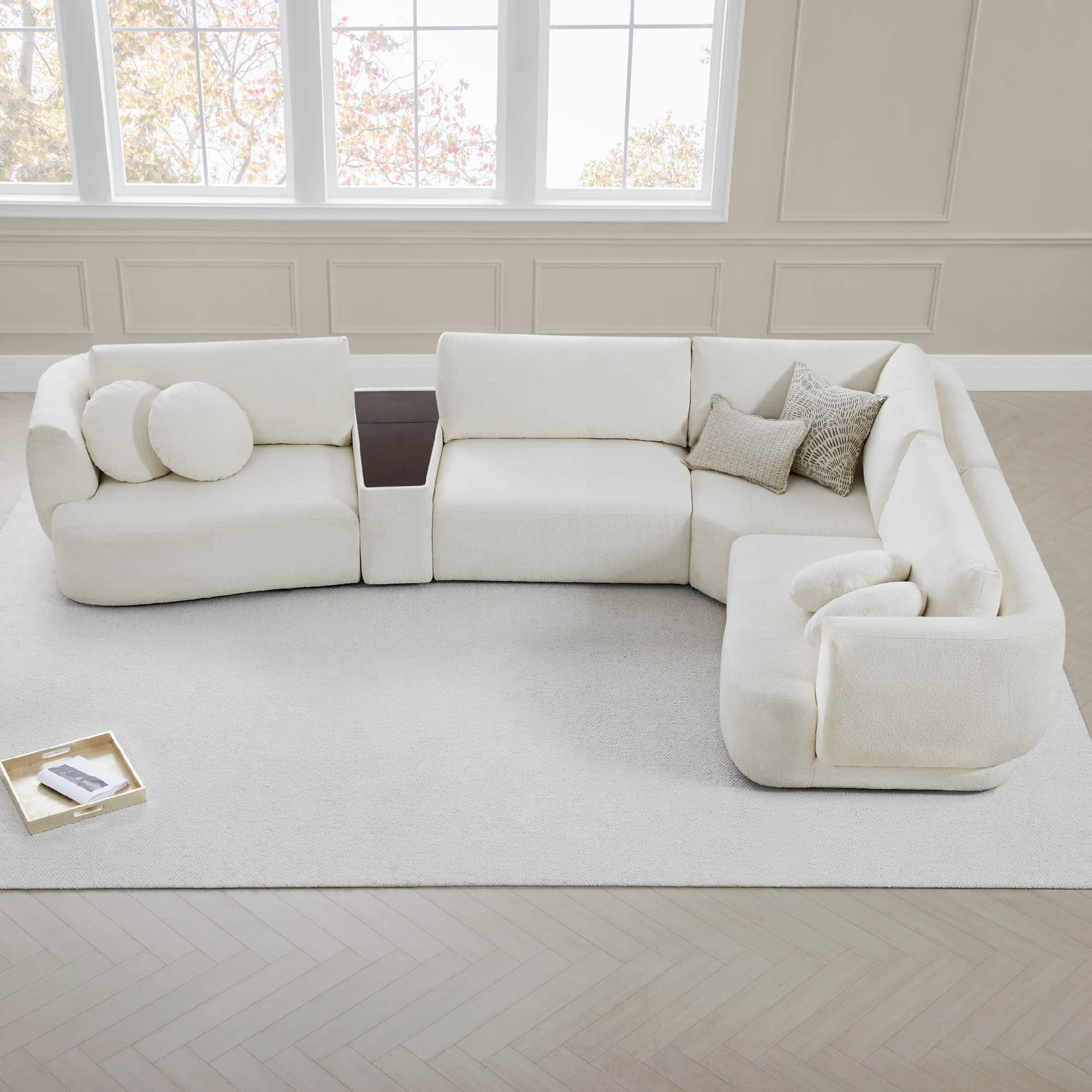 Grace 4-Seat Modular Curved Sofa – Generously Sized Design - Image 9