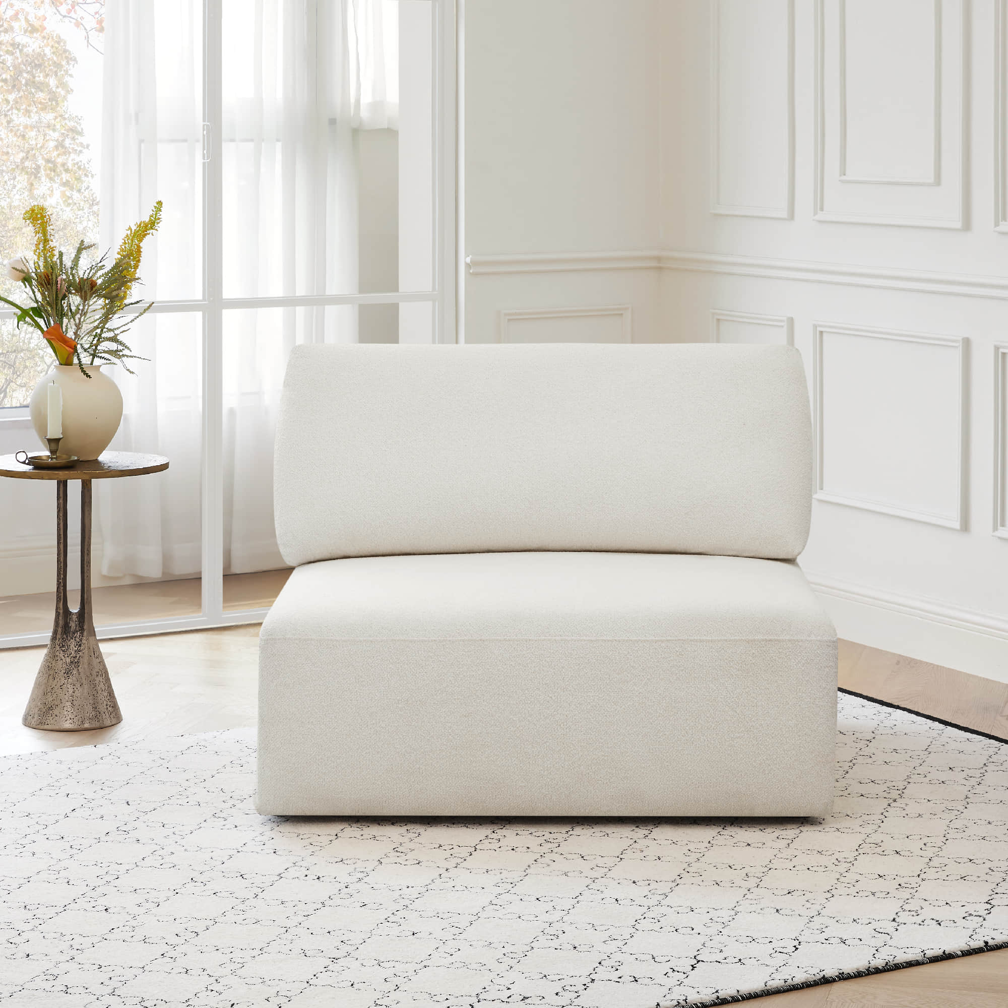 Grace Modular Armless Sofa Chair – Generously Sized Design - Image 3