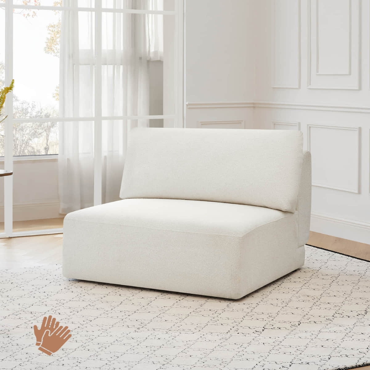Grace Modular Armless Sofa Chair – Generously Sized Design - Image 4