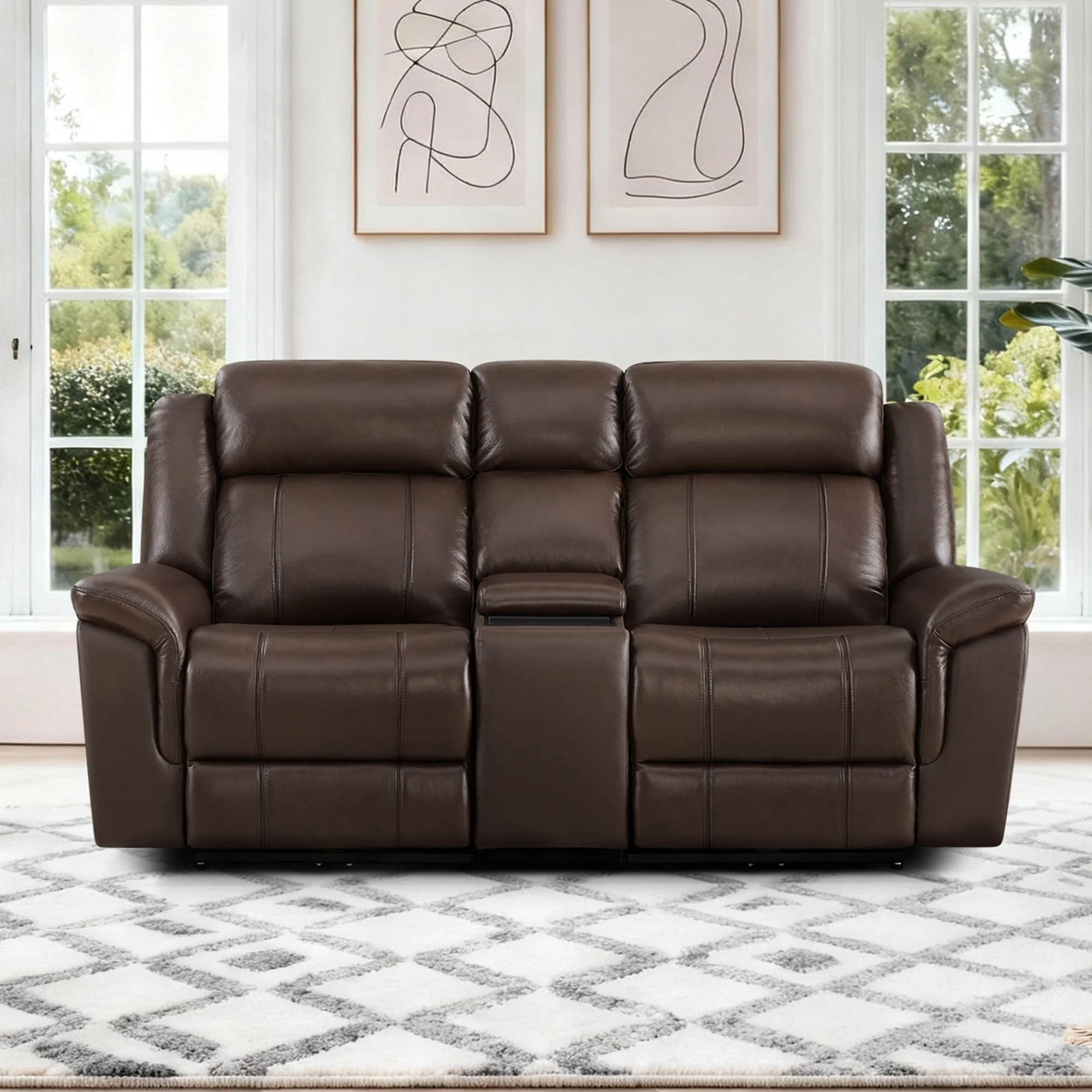 Grady Genuine Leather Power Reclining Sofa with Flip-Down Tabletop - Image 13