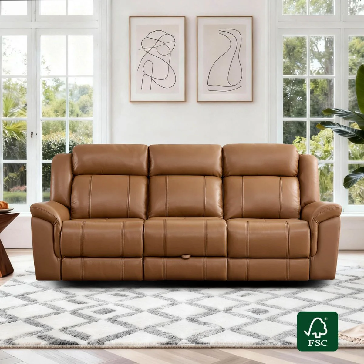 Grady Genuine Leather Power Reclining Sofa with Flip-Down Tabletop - Image 2