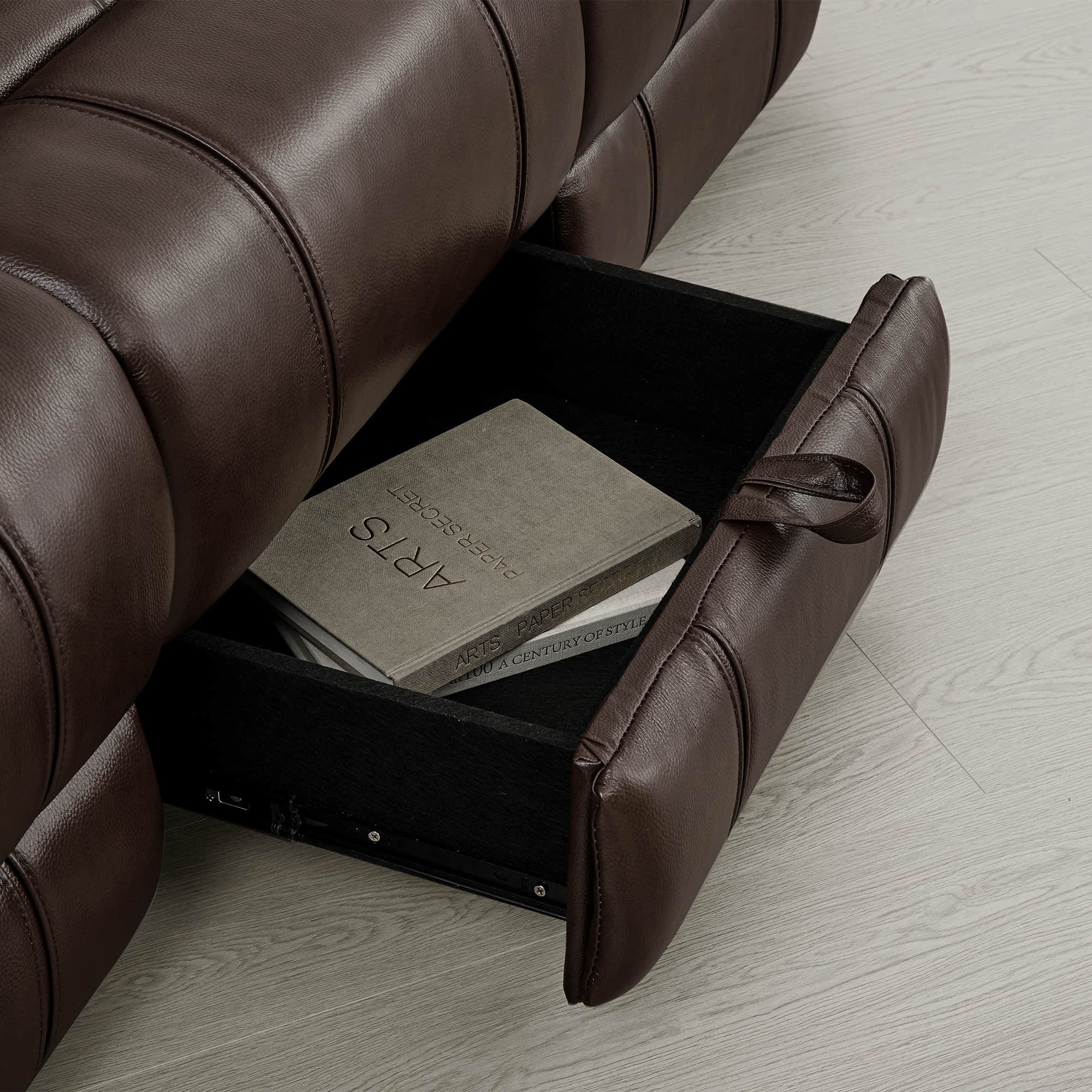 Grady Genuine Leather Power Reclining Sofa with Flip-Down Tabletop - Image 89