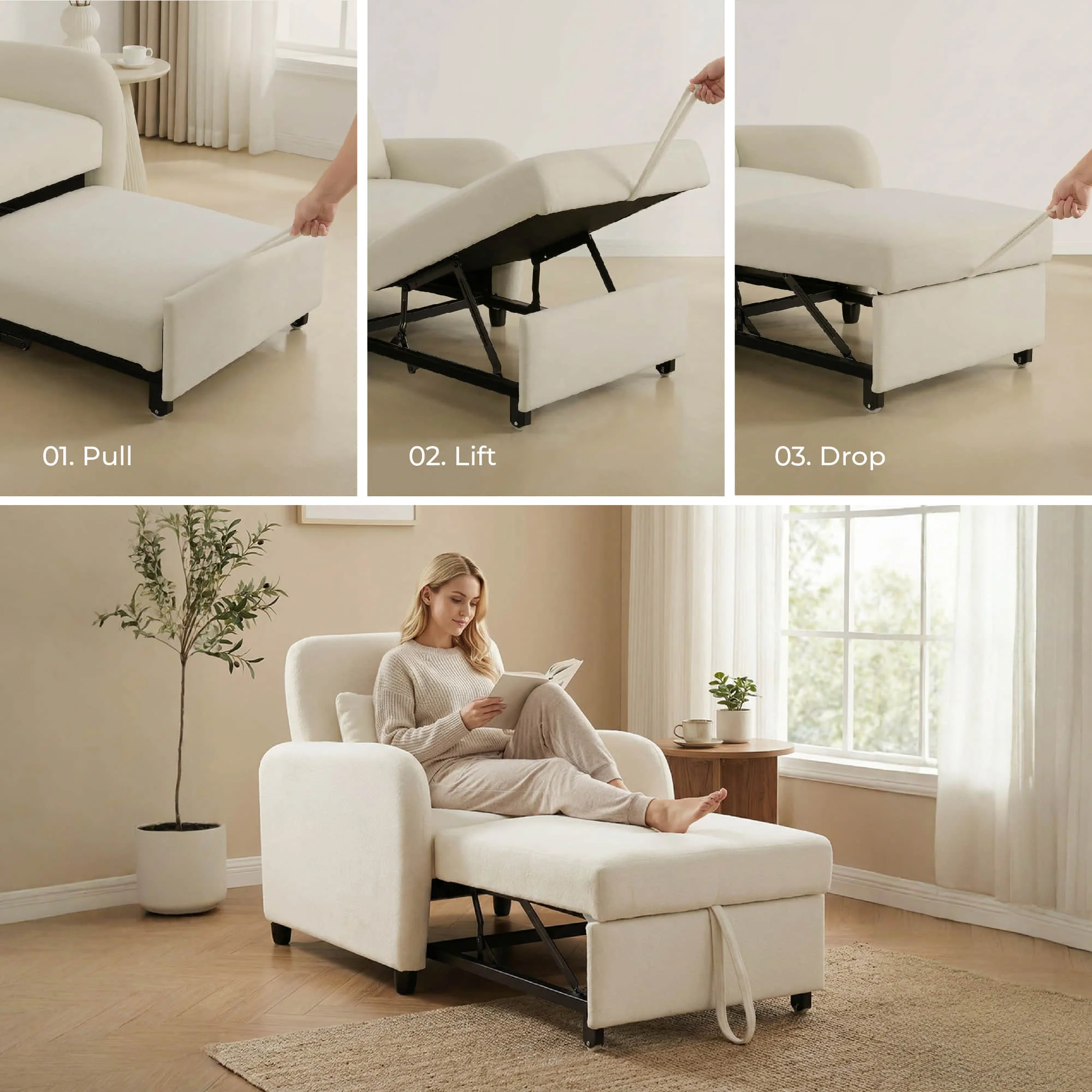 Greer Stylish Convertible Sleeper Chair - Image 49