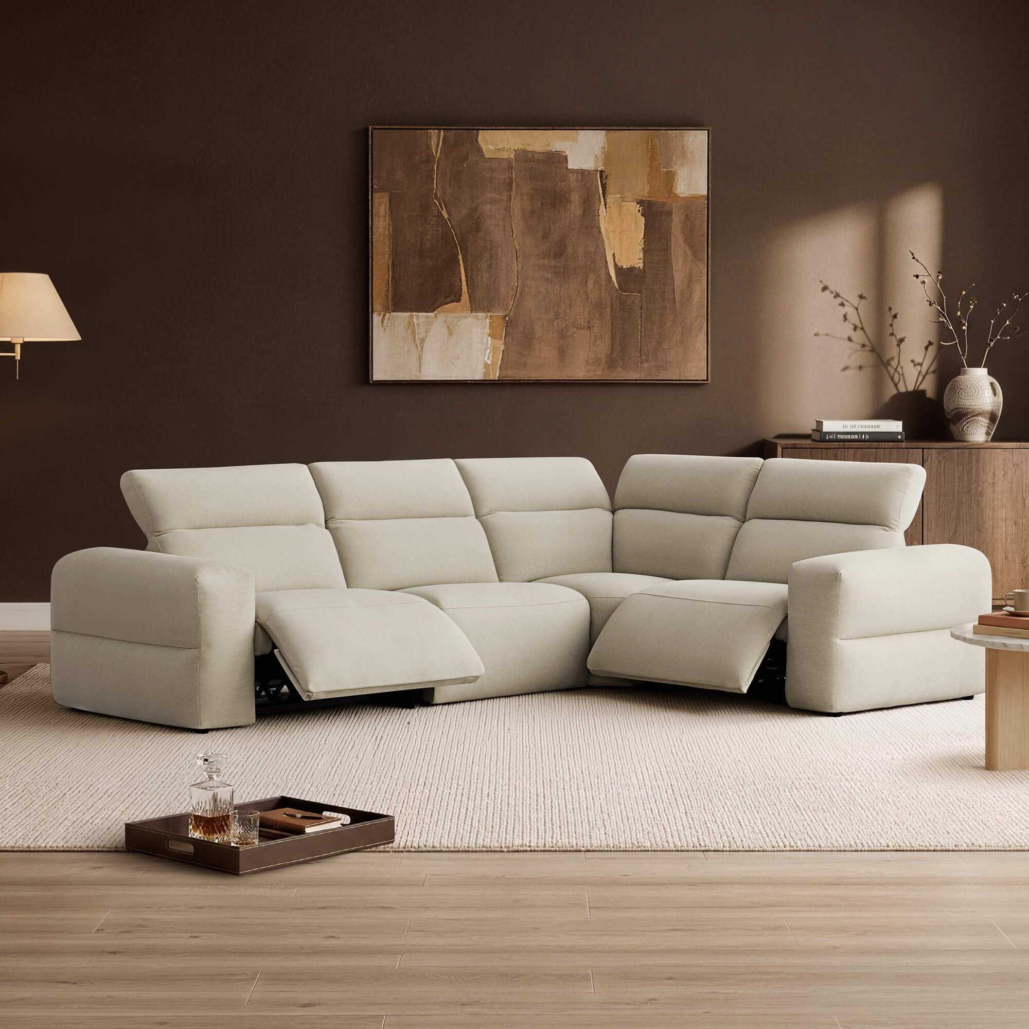 Haley Buttery-Soft 4-Seat Modular Power Reclining Sofa with Power Headrests - Image 3