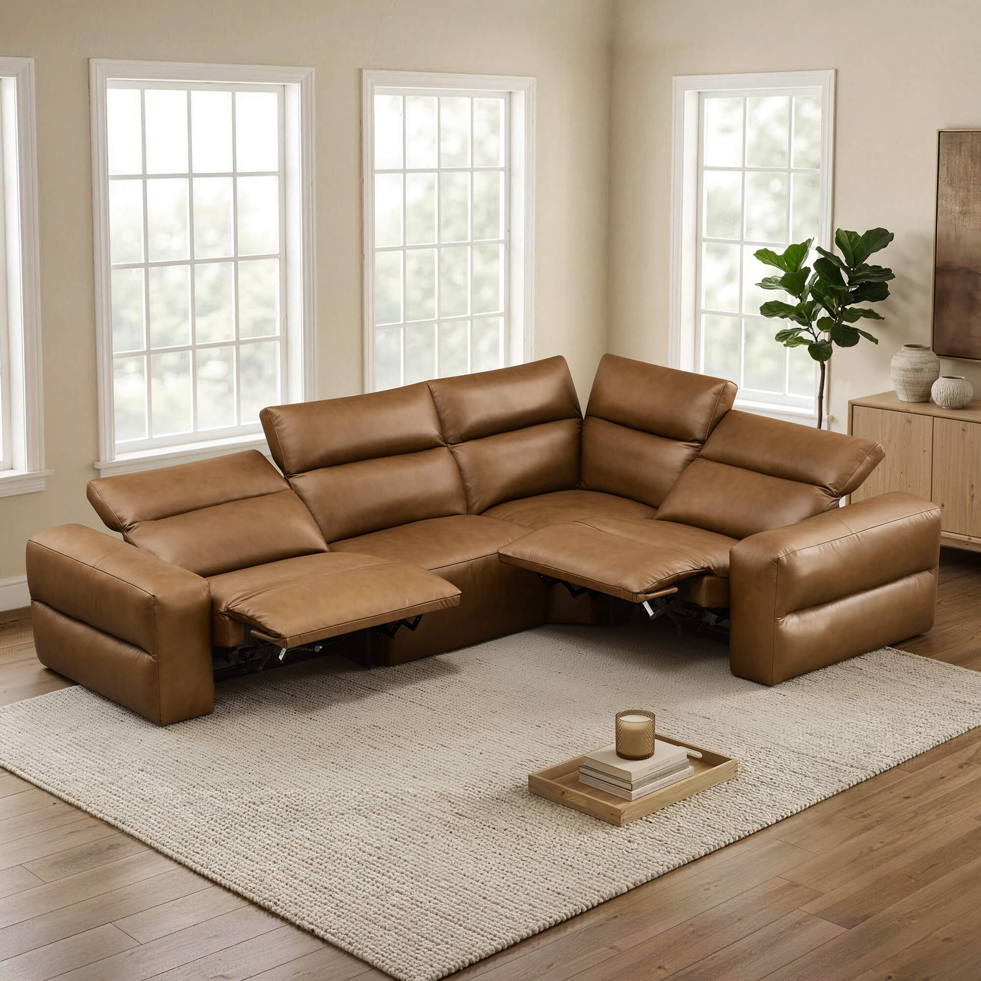 Haley Buttery-Soft 4-Seat Modular Power Reclining Sofa with Power Headrests - Image 8