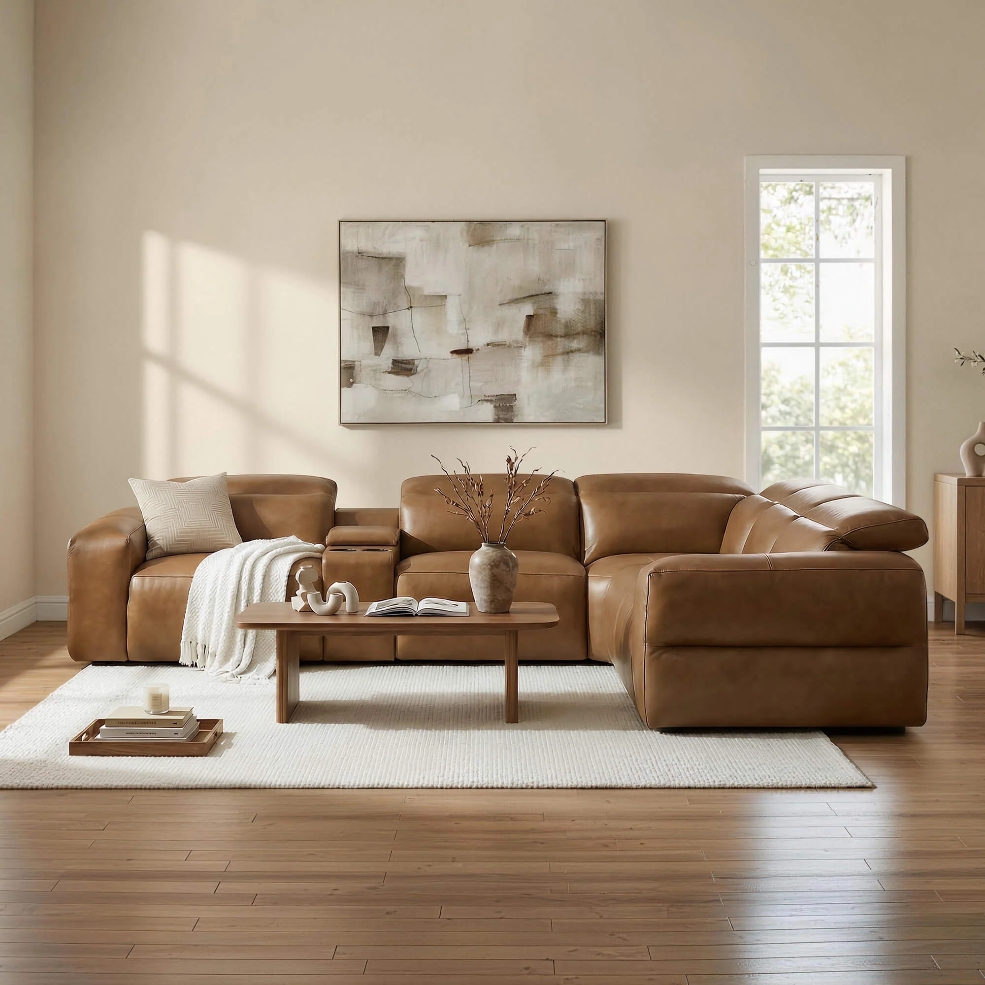 Haley Buttery-Soft 4-Seat Modular Power Reclining Sofa with Power Headrests - Image 9