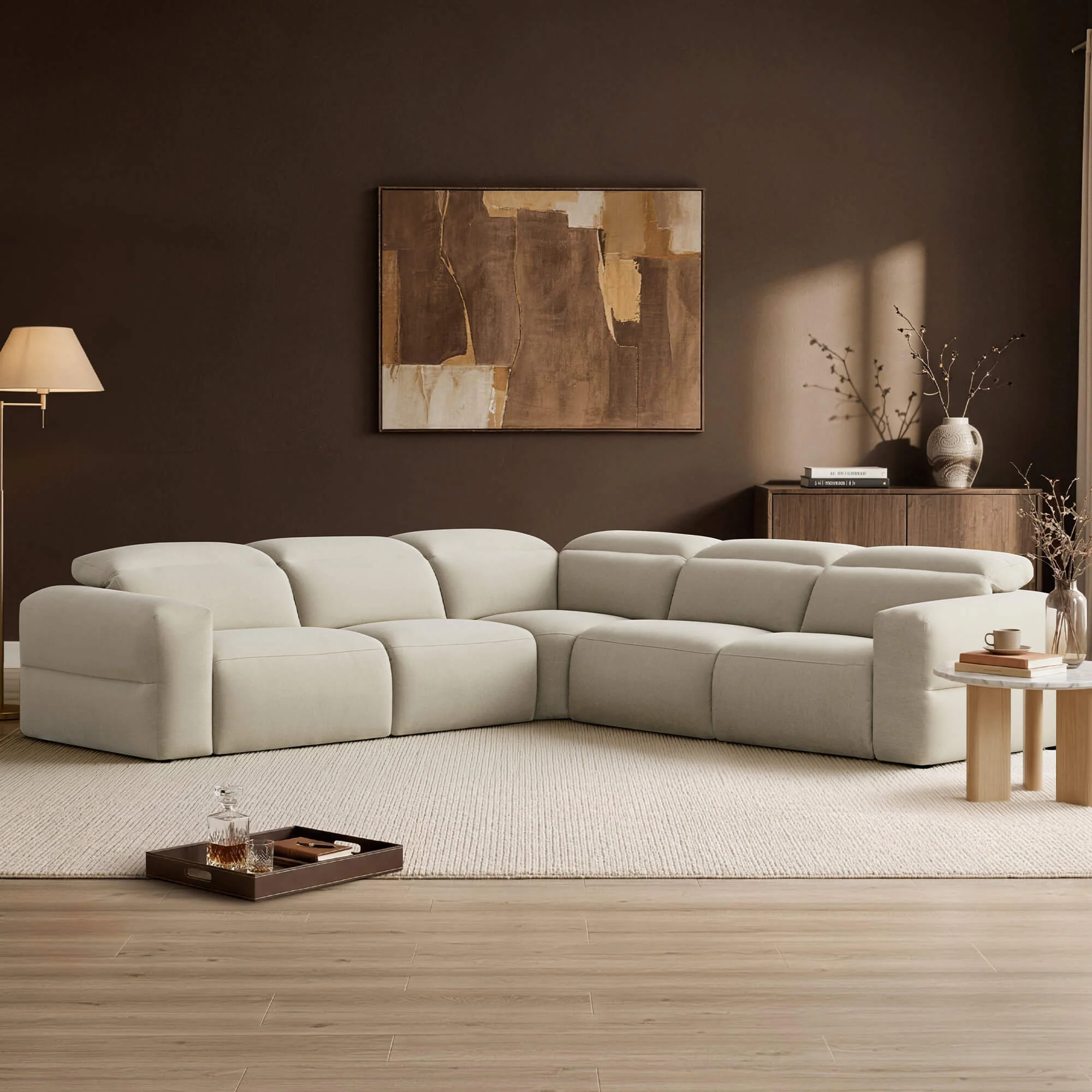 Haley Buttery-Soft 5-Seat Modular Power Reclining Sofa with Power Headrests - Image 46