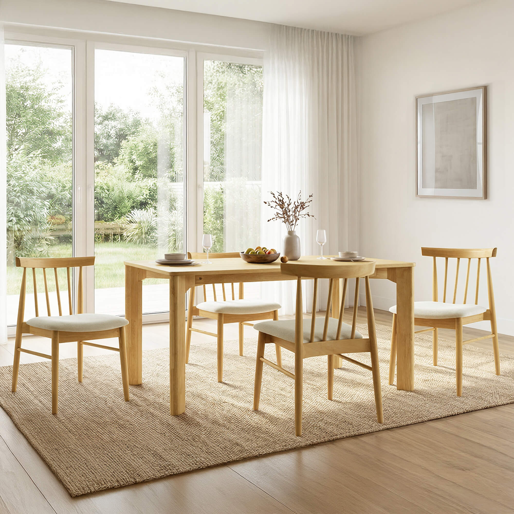 Hanna Mid-century Windsor Solid Wood Dining Chair(Set of 2) - Image 2