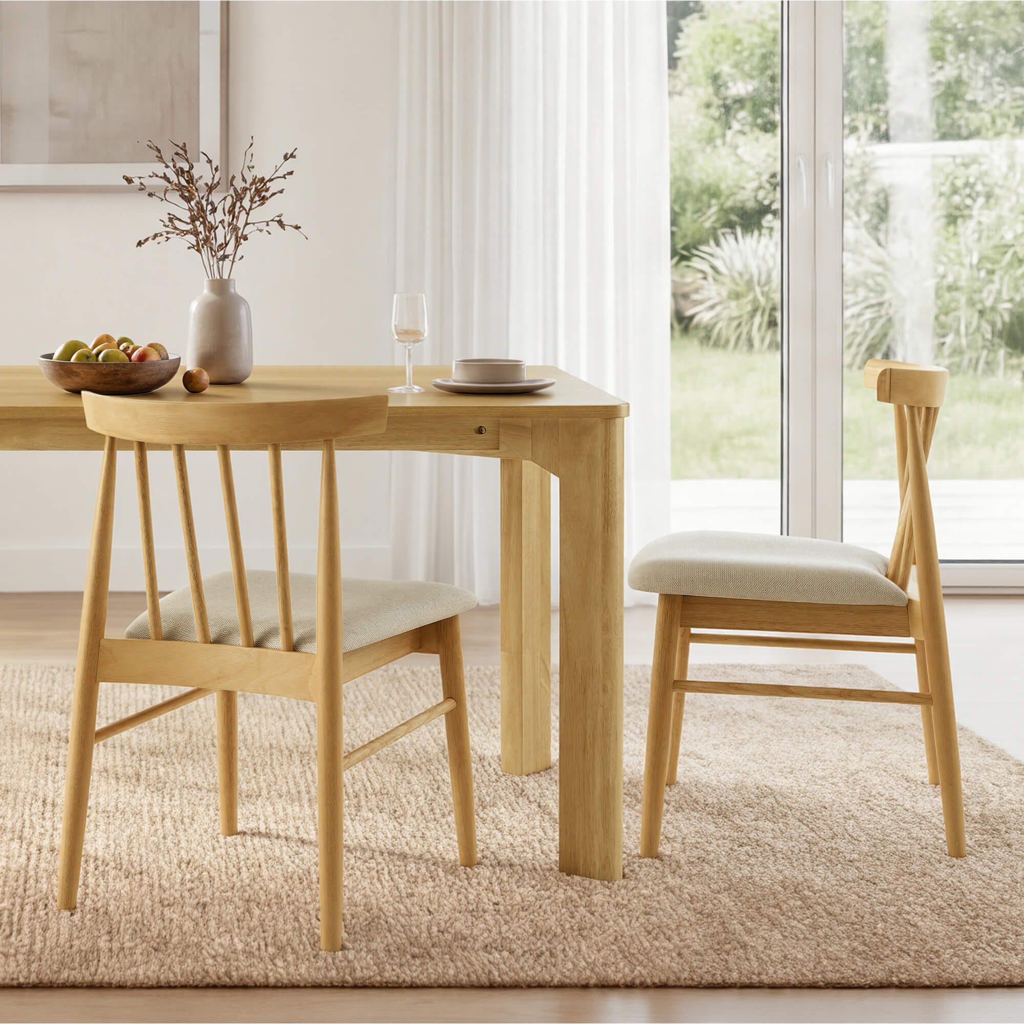 Hanna Mid-century Windsor Solid Wood Dining Chair(Set of 2) - Image 4