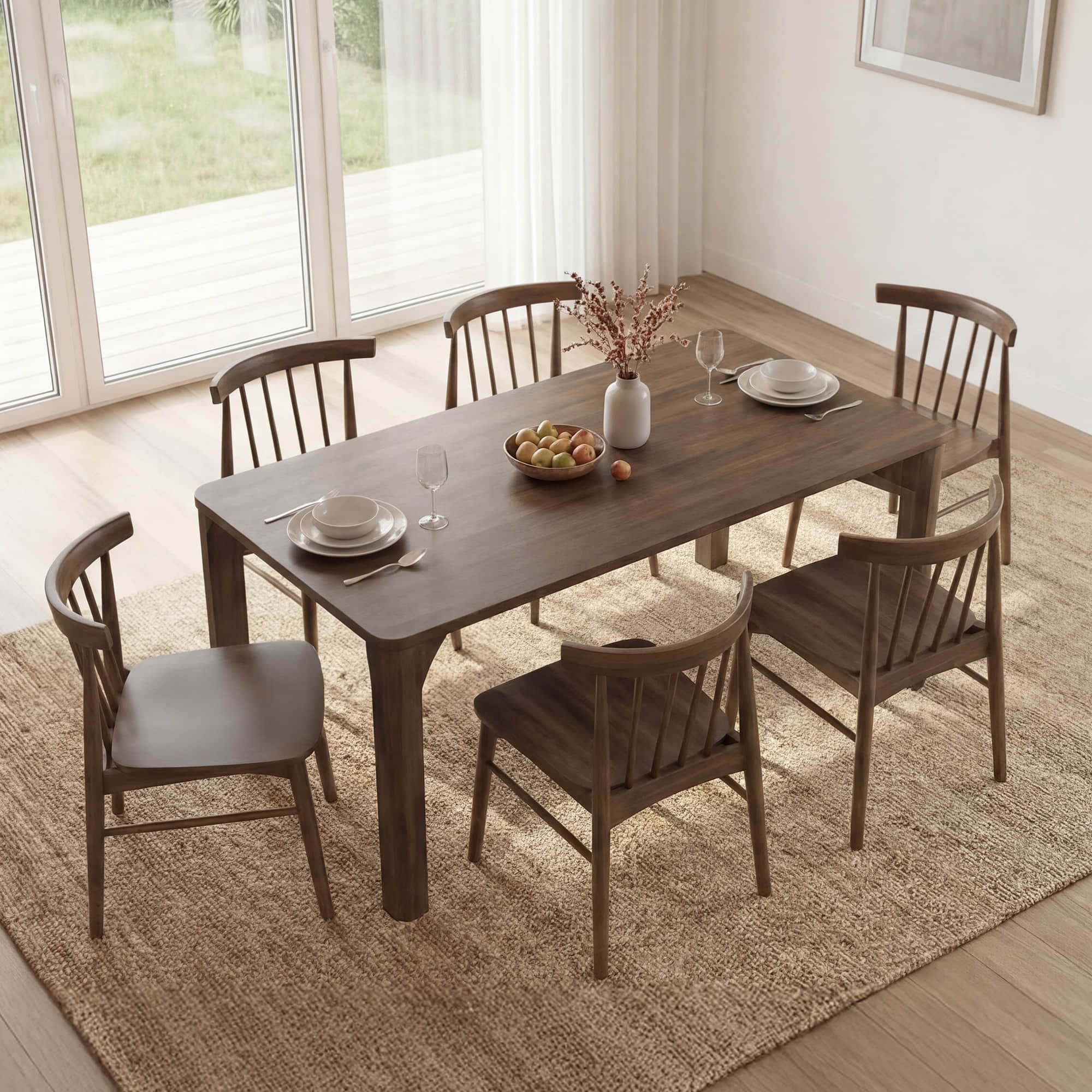 Hanna Mid-century Windsor Solid Wood Dining Chair(Set of 2) - Image 44