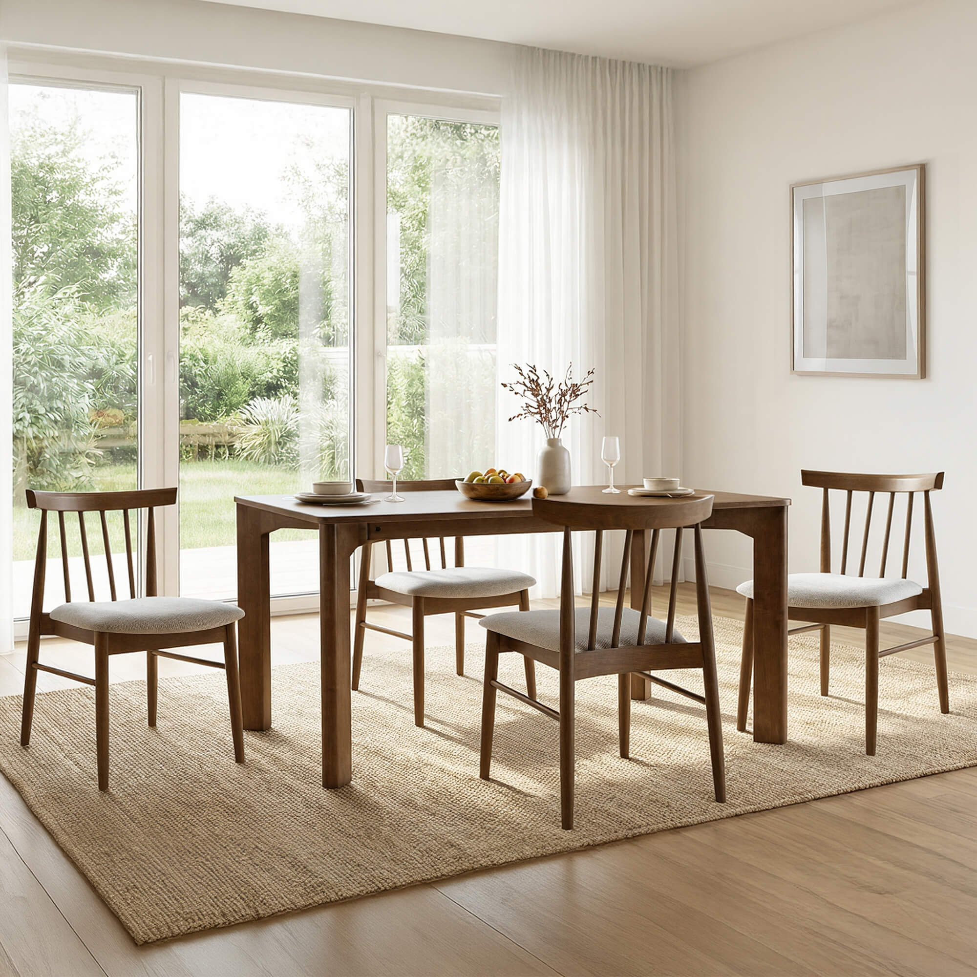 Hanna Mid-century Windsor Solid Wood Dining Chair(Set of 2) - Image 5