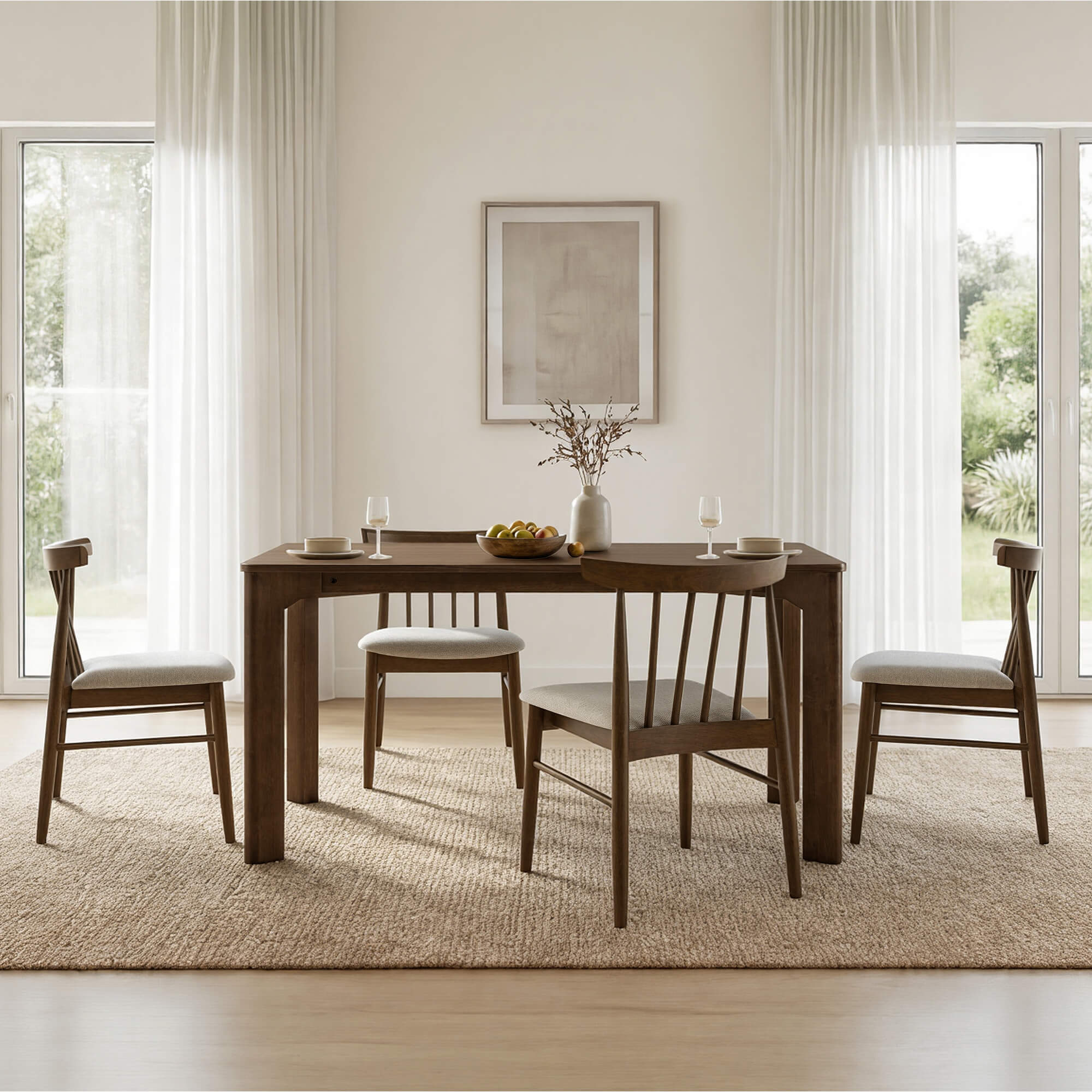 Hanna Mid-century Windsor Solid Wood Dining Chair(Set of 2) - Image 6