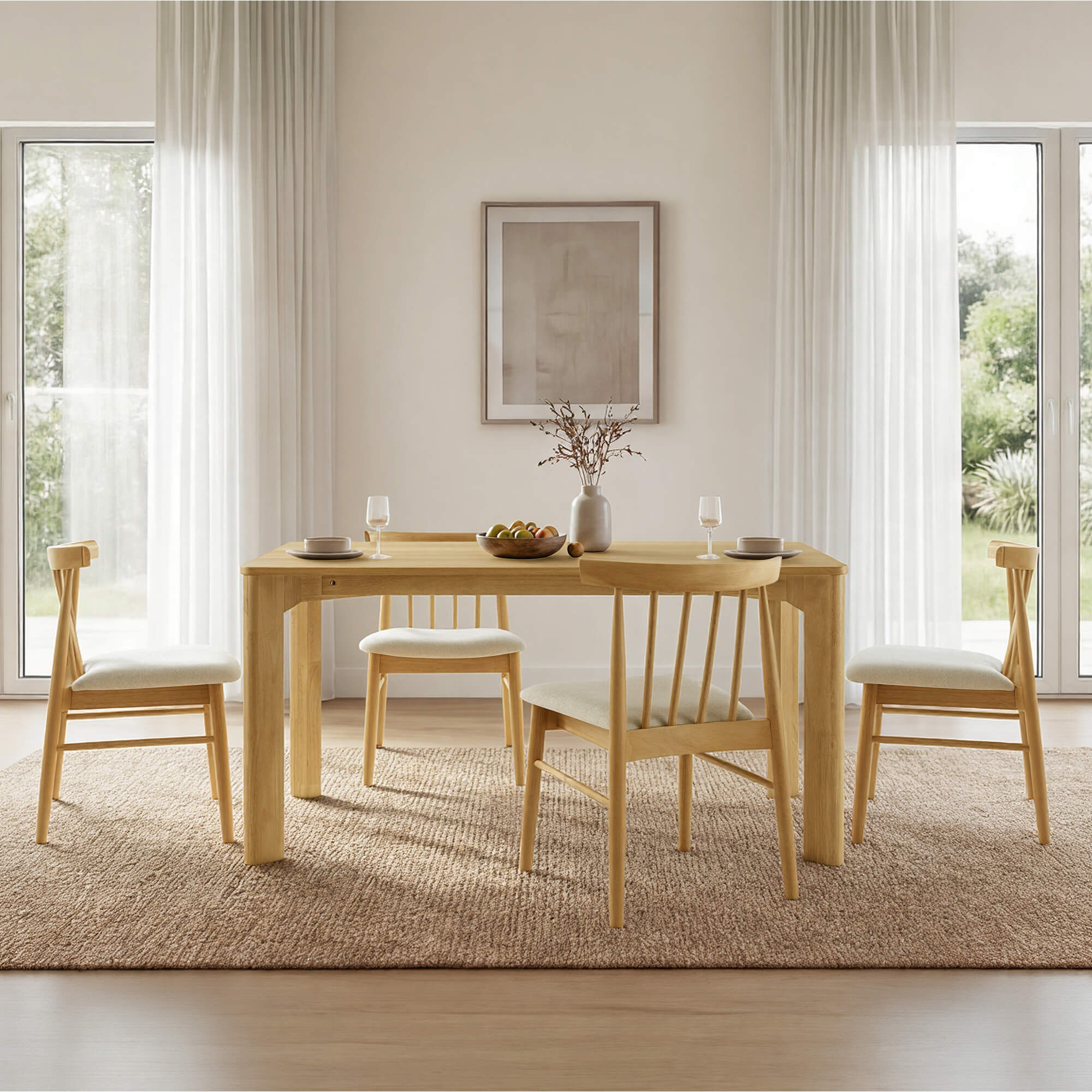 Hanna Mid-century Windsor Solid Wood Dining Chair(Set of 2) - Image 7