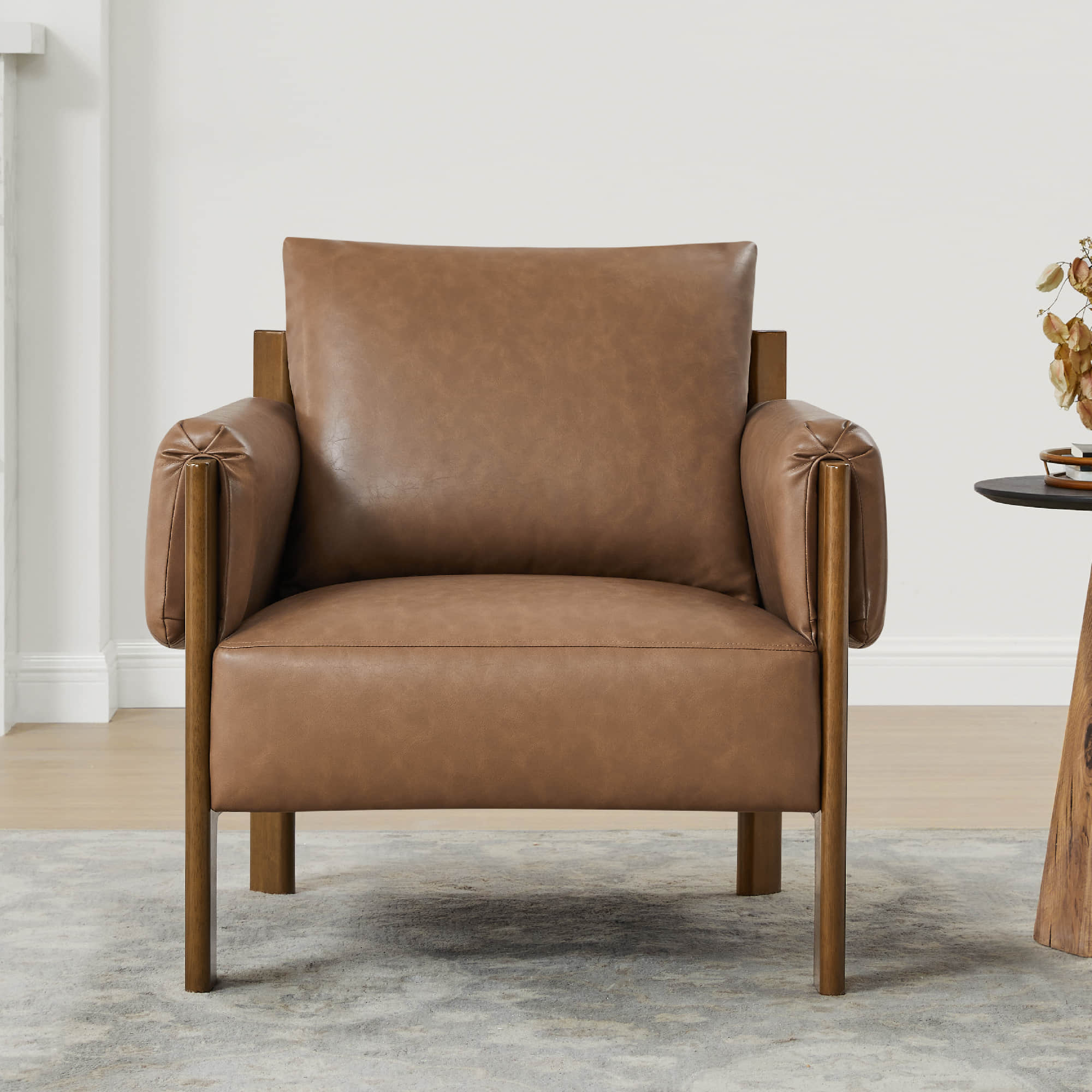 Harbor Upholstered Accent Chair with Wooden Frame - Image 18