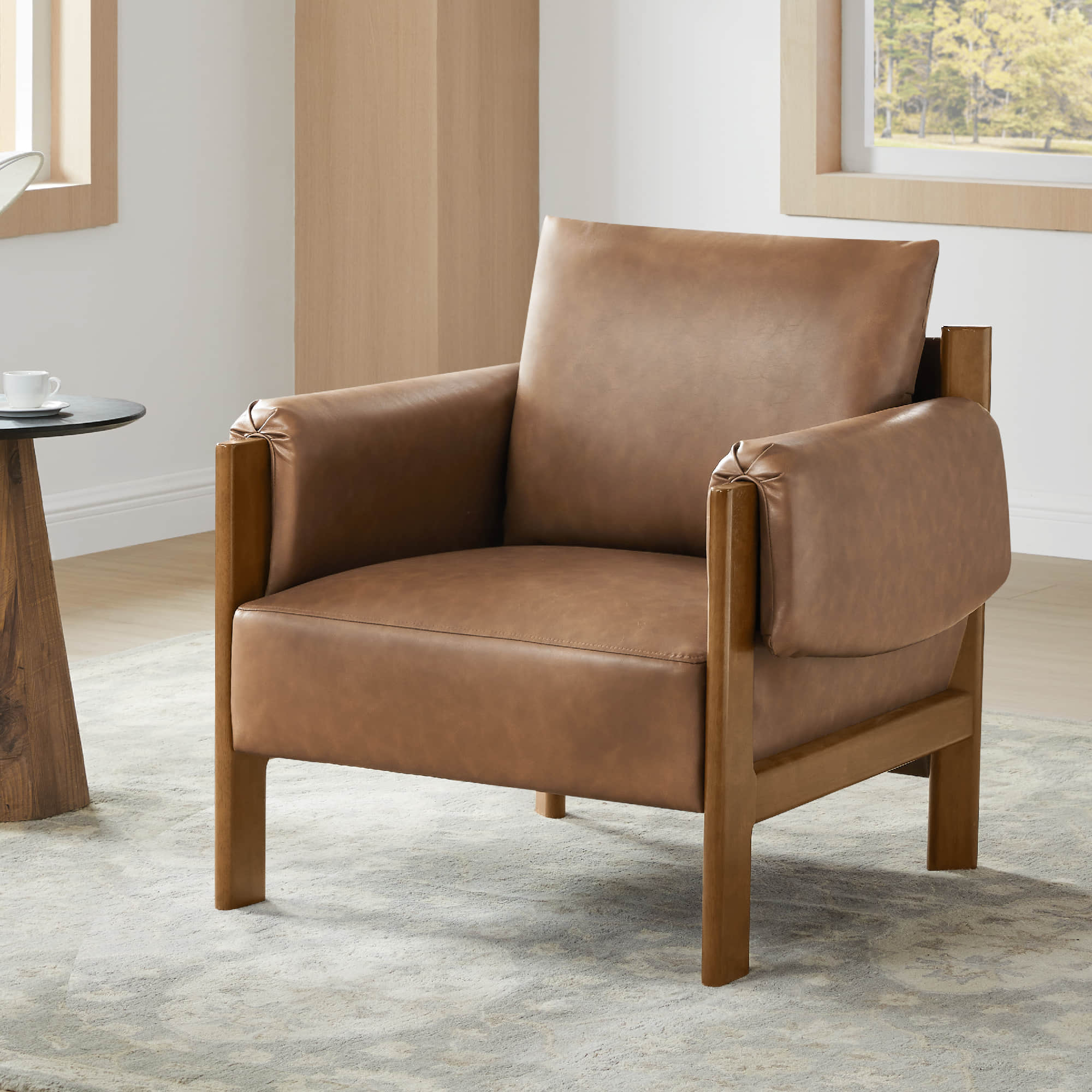 Harbor Upholstered Accent Chair with Wooden Frame - Image 20