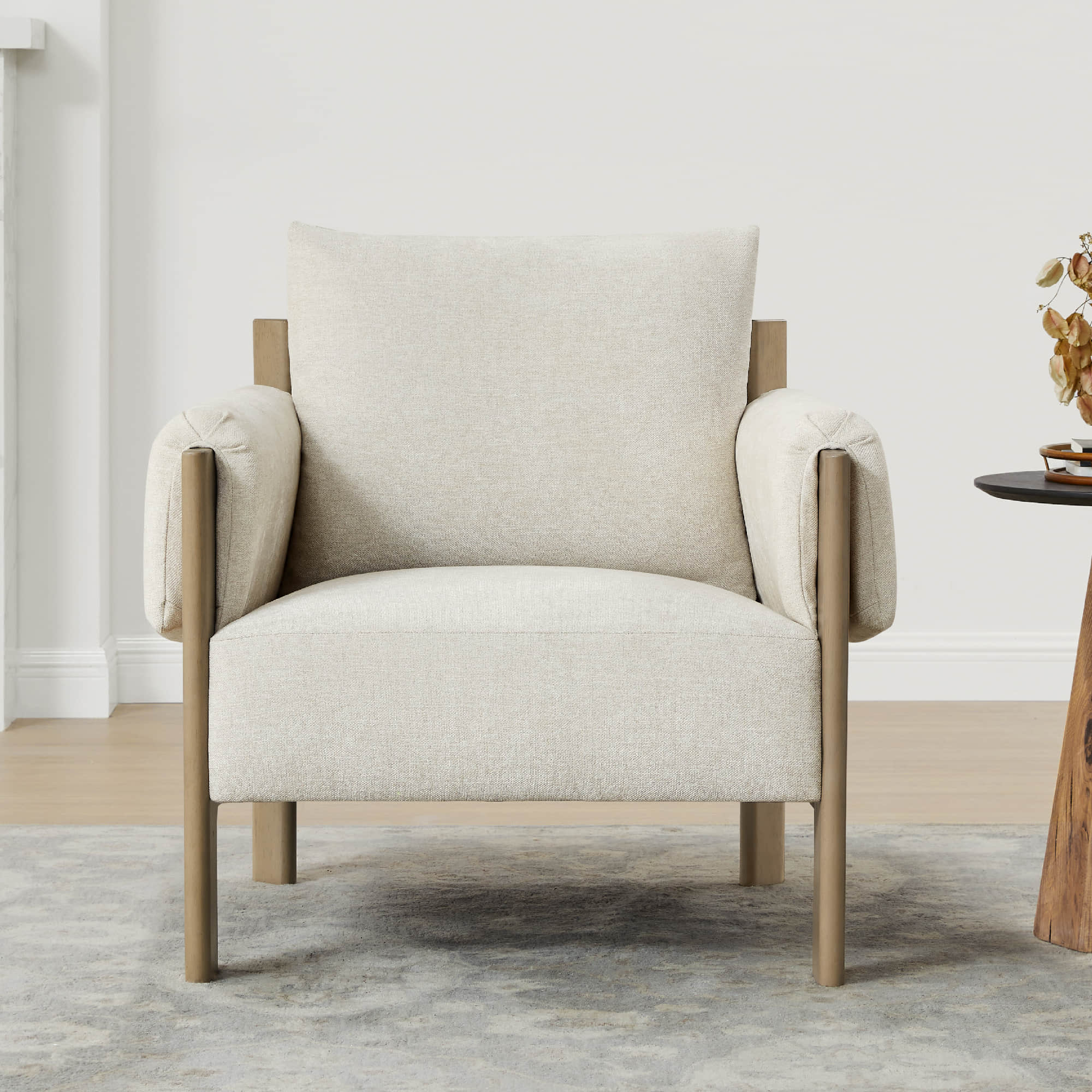 Harbor Upholstered Accent Chair with Wooden Frame - Image 8