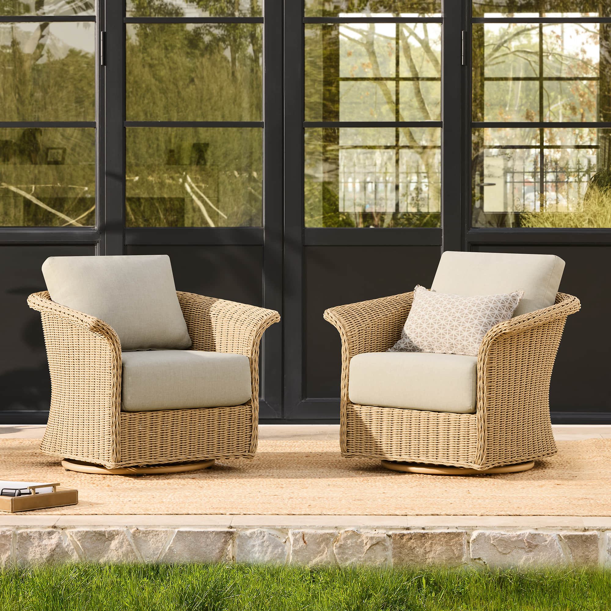 Haven Wicker Woven Outdoor Bistro Set - Image 3