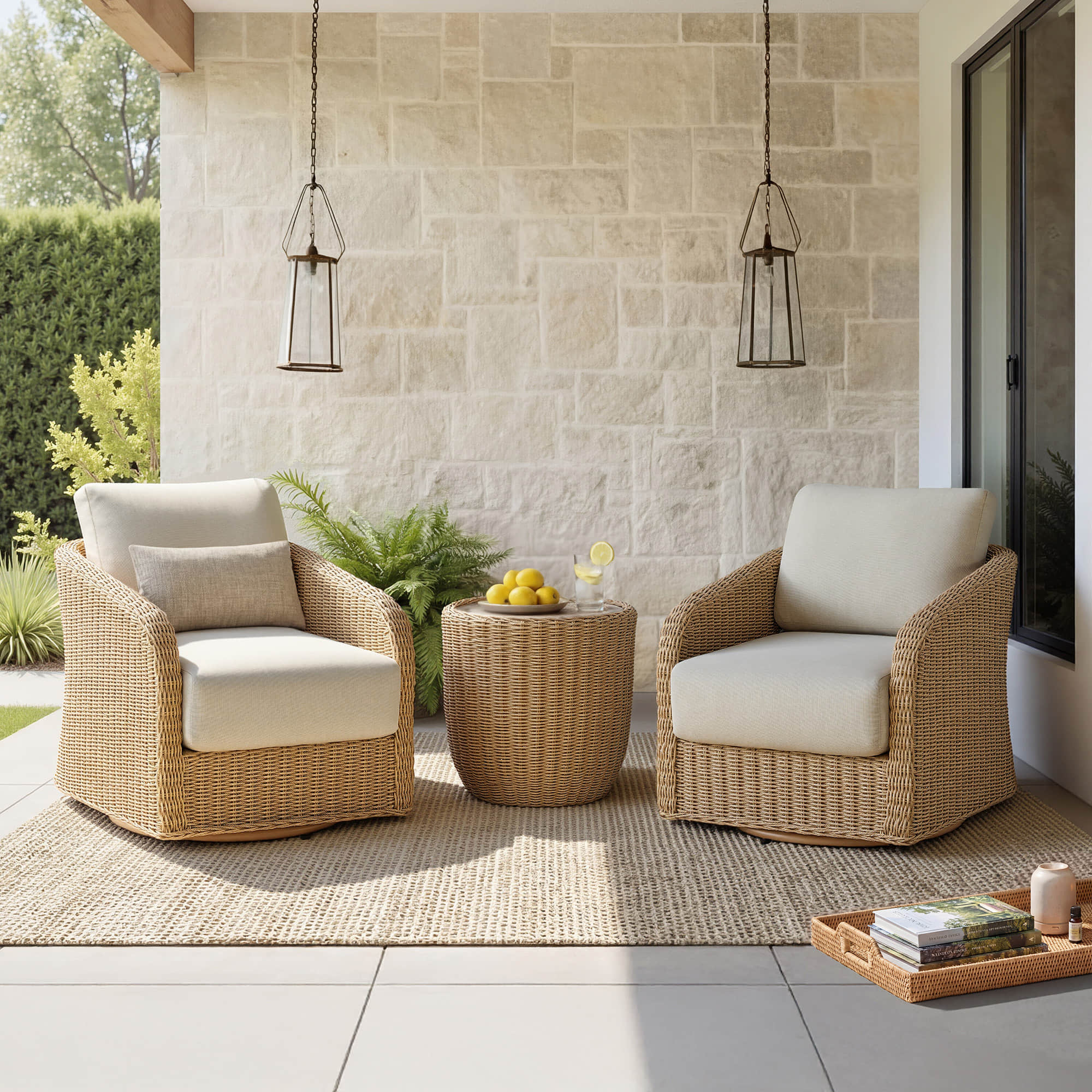 Haven Wicker Woven Outdoor Bistro Set - Image 40