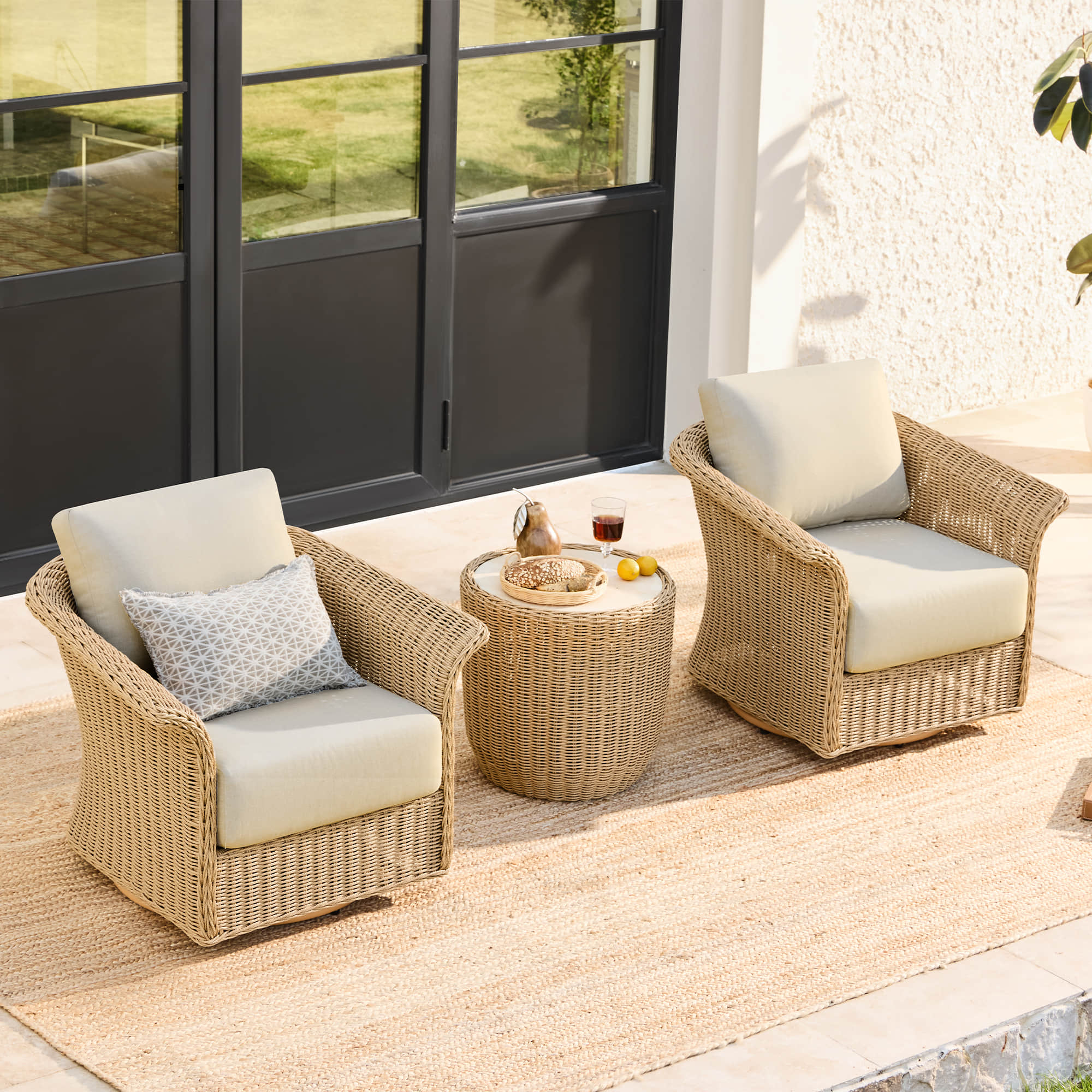Haven Wicker Woven Outdoor Bistro Set - Image 6