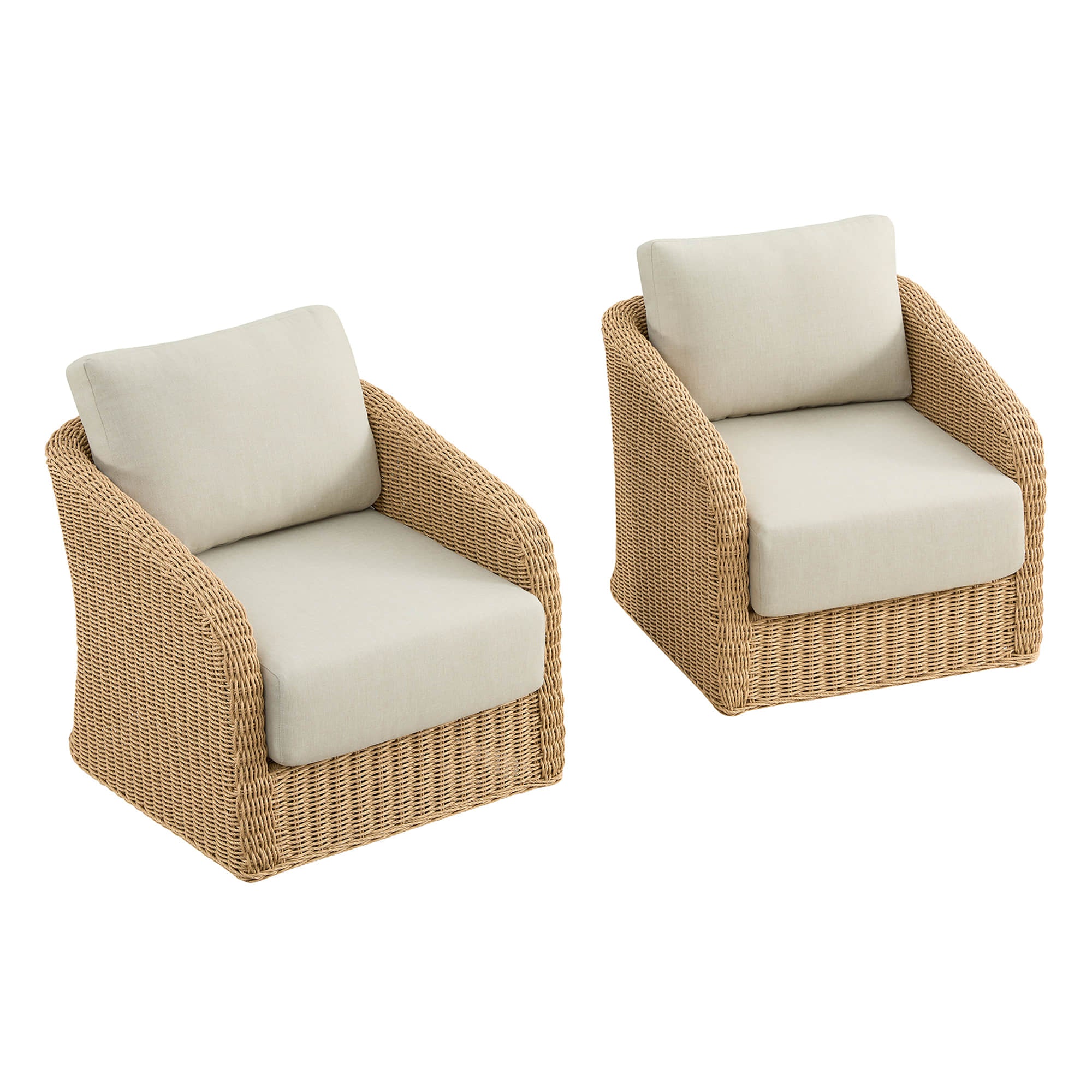 Haven Wicker Woven Outdoor Swivel Chair (Set of 2) - Image 16