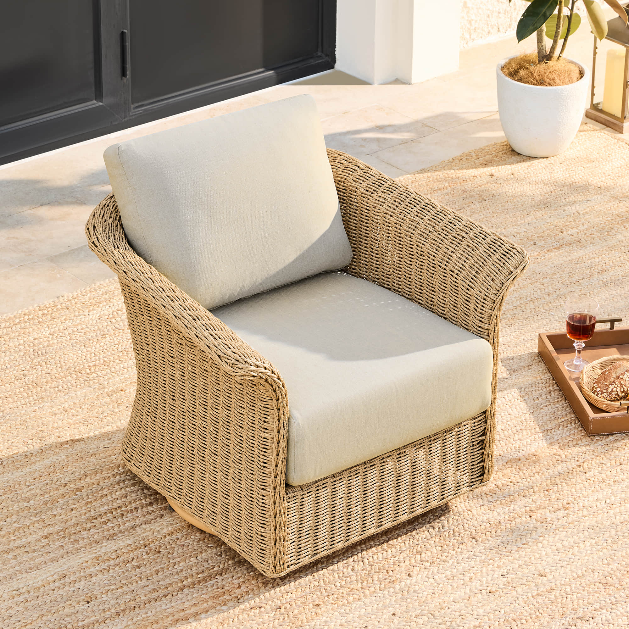 Haven Wicker Woven Outdoor Swivel Chair (Set of 2) - Image 3