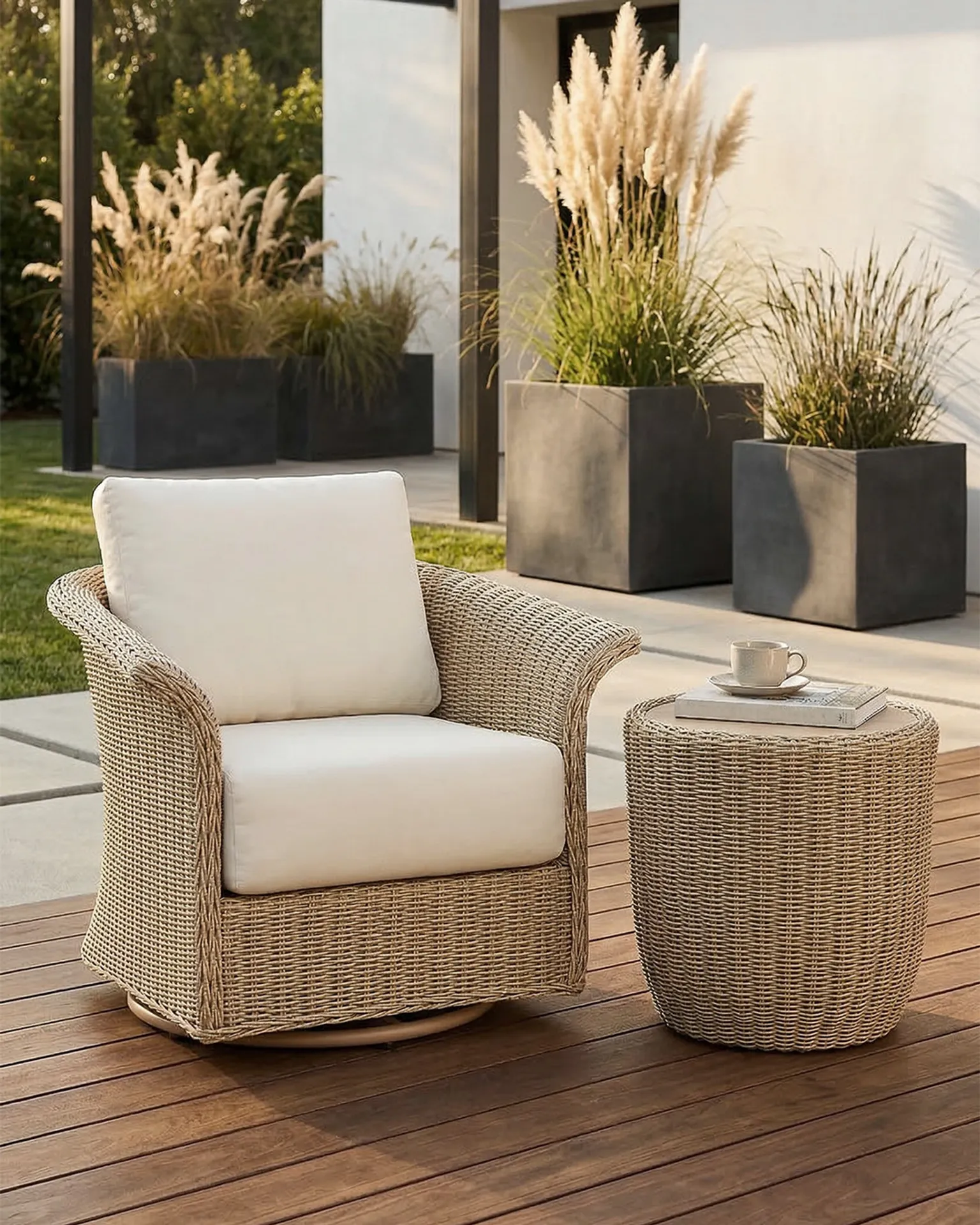 Haven Wicker Woven Outdoor Swivel Chair (Set of 2) - Image 40