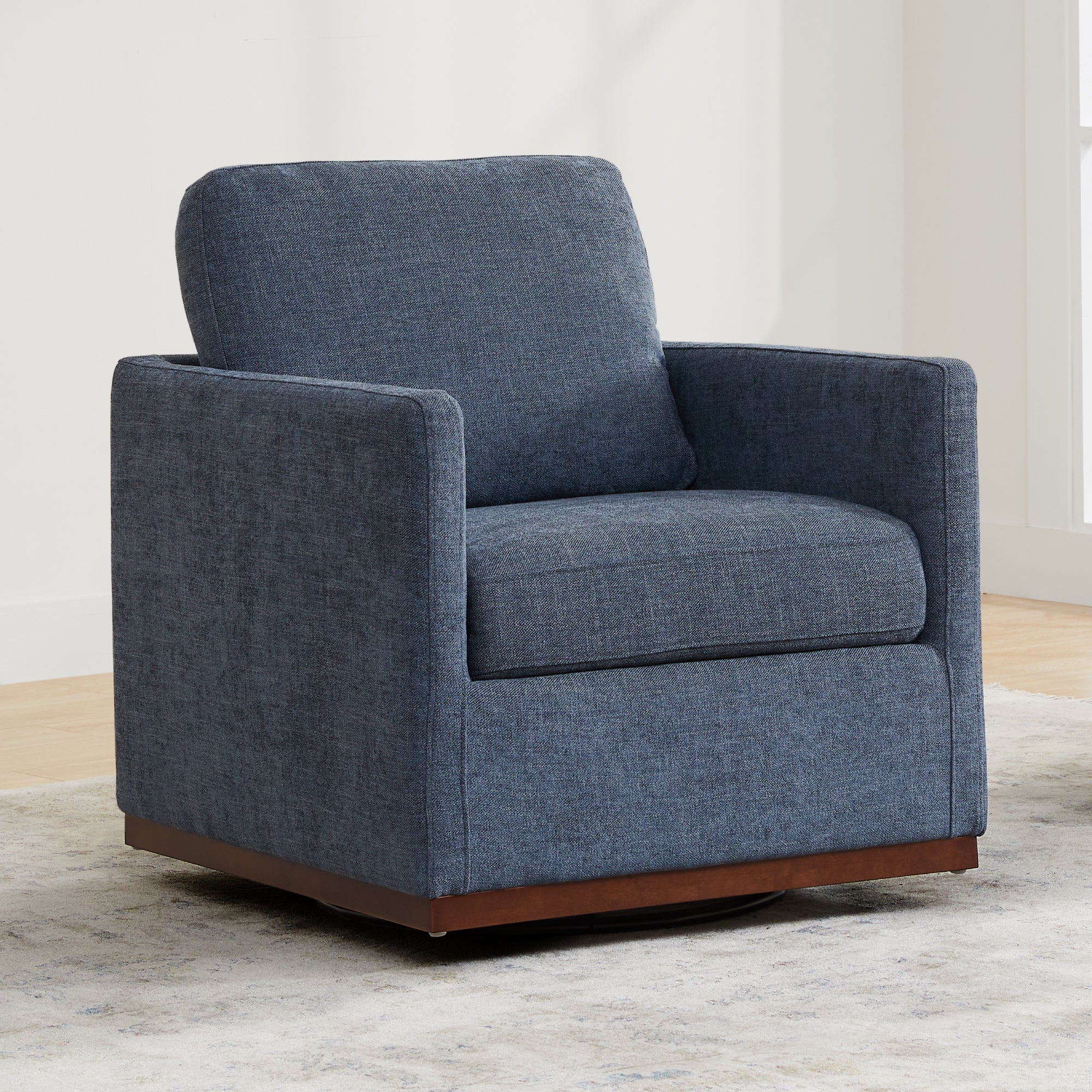 Henry Swivel Accent Chair with Wood Base - Image 65