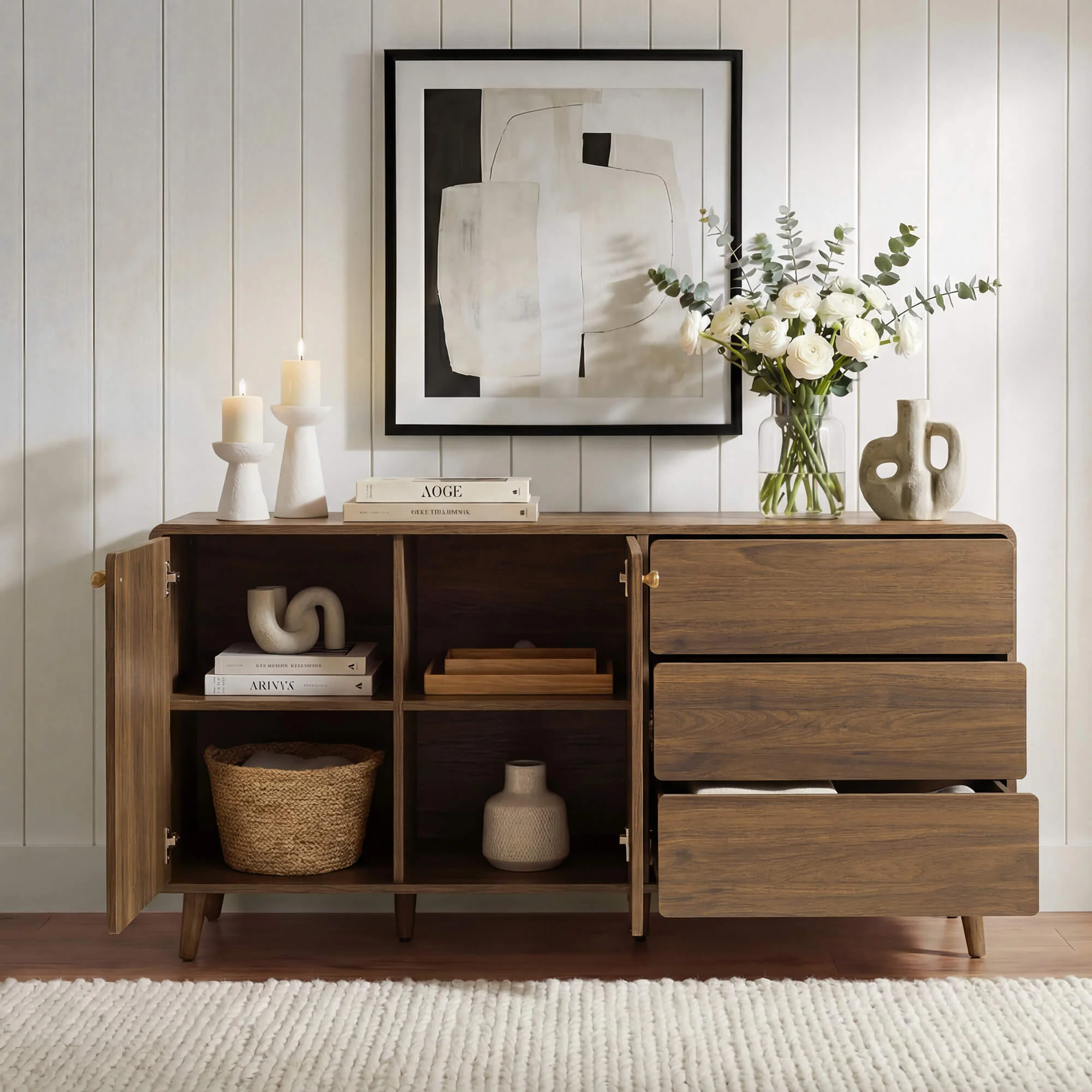 58” Hudson Mid-century Arc-Shaped Sideboard - Image 2