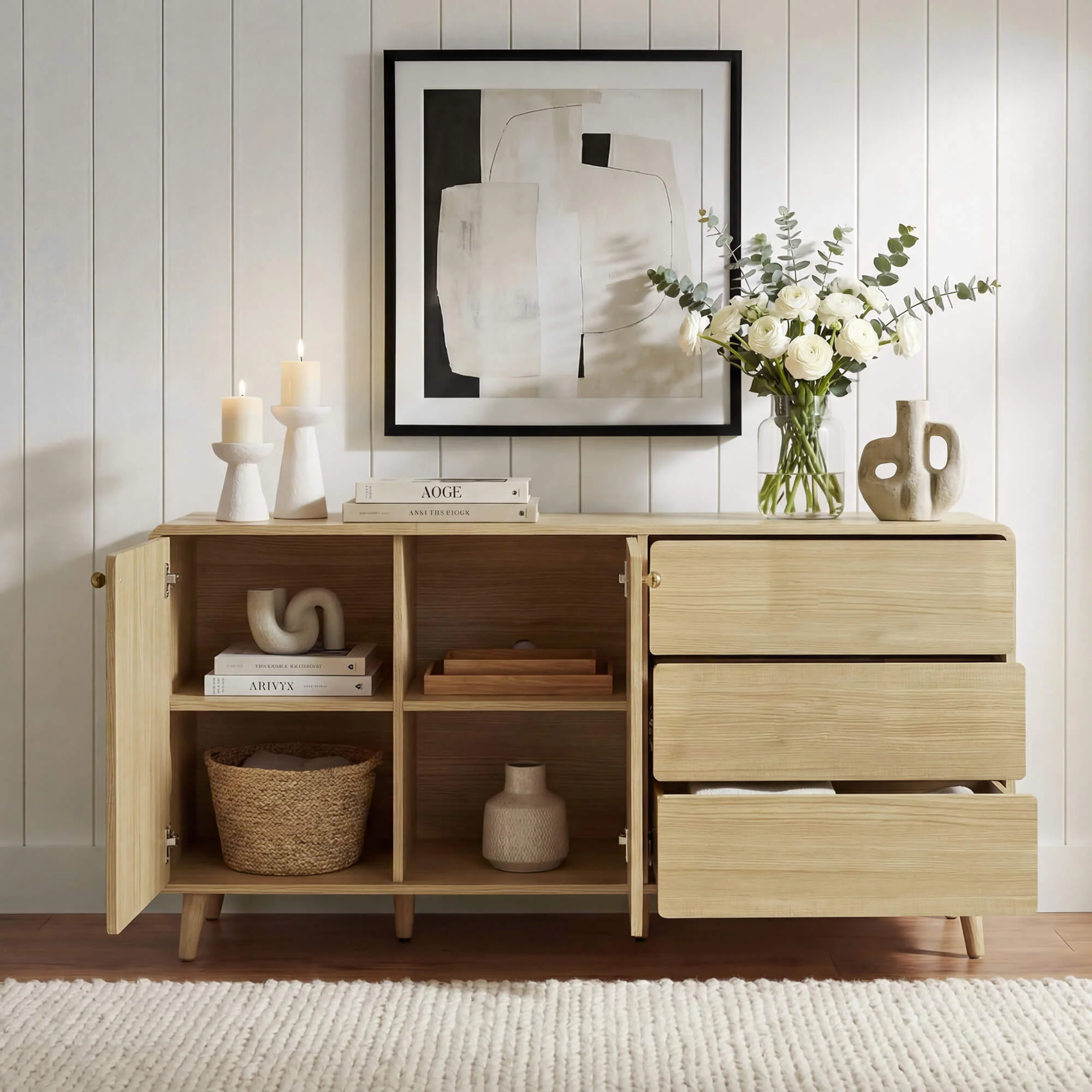 58” Hudson Mid-century Arc-Shaped Sideboard - Image 6