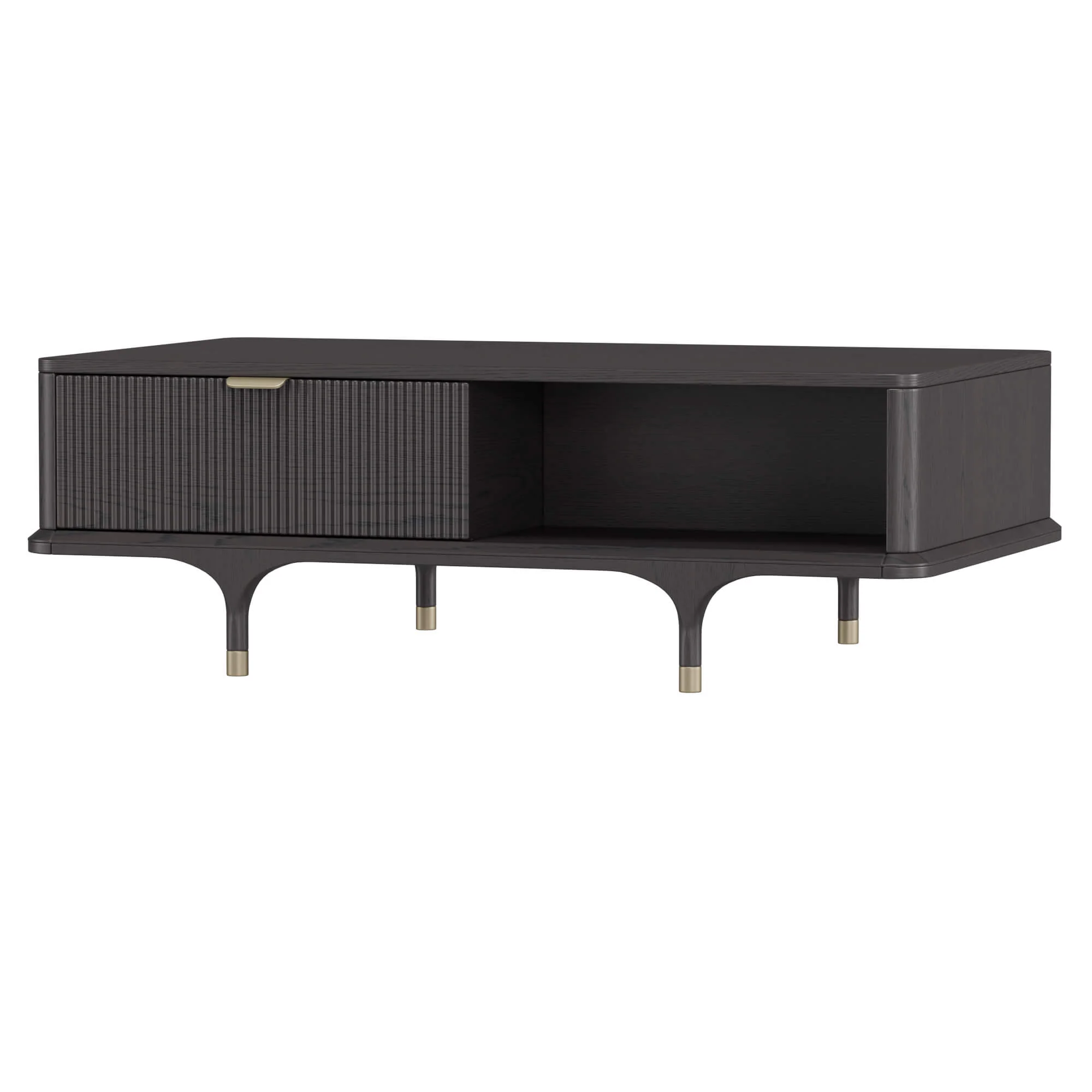 Irais Modern Solid Wood Coffee Table with Dual-Zoned Storage - Image 7