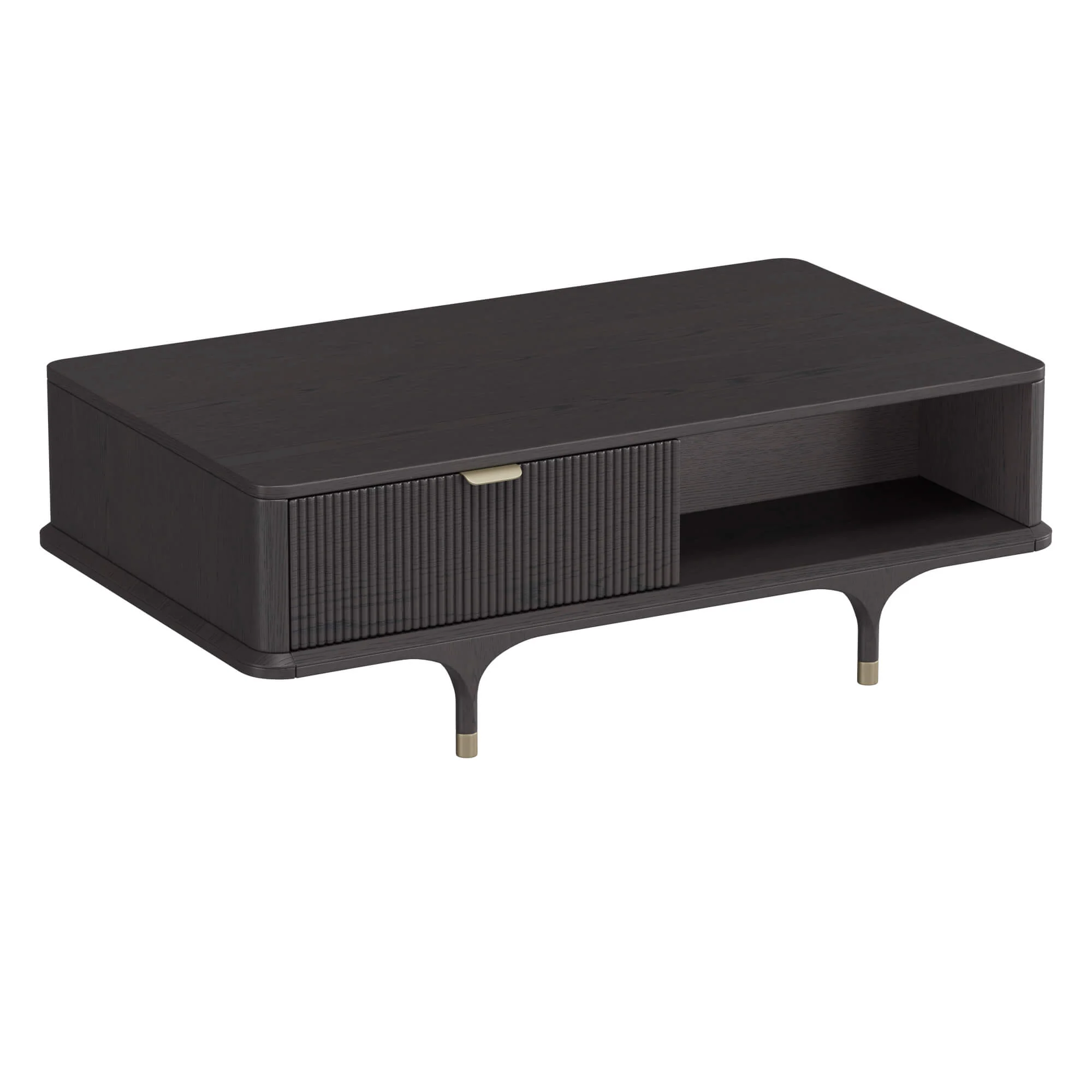Irais Modern Solid Wood Coffee Table with Dual-Zoned Storage - Image 8