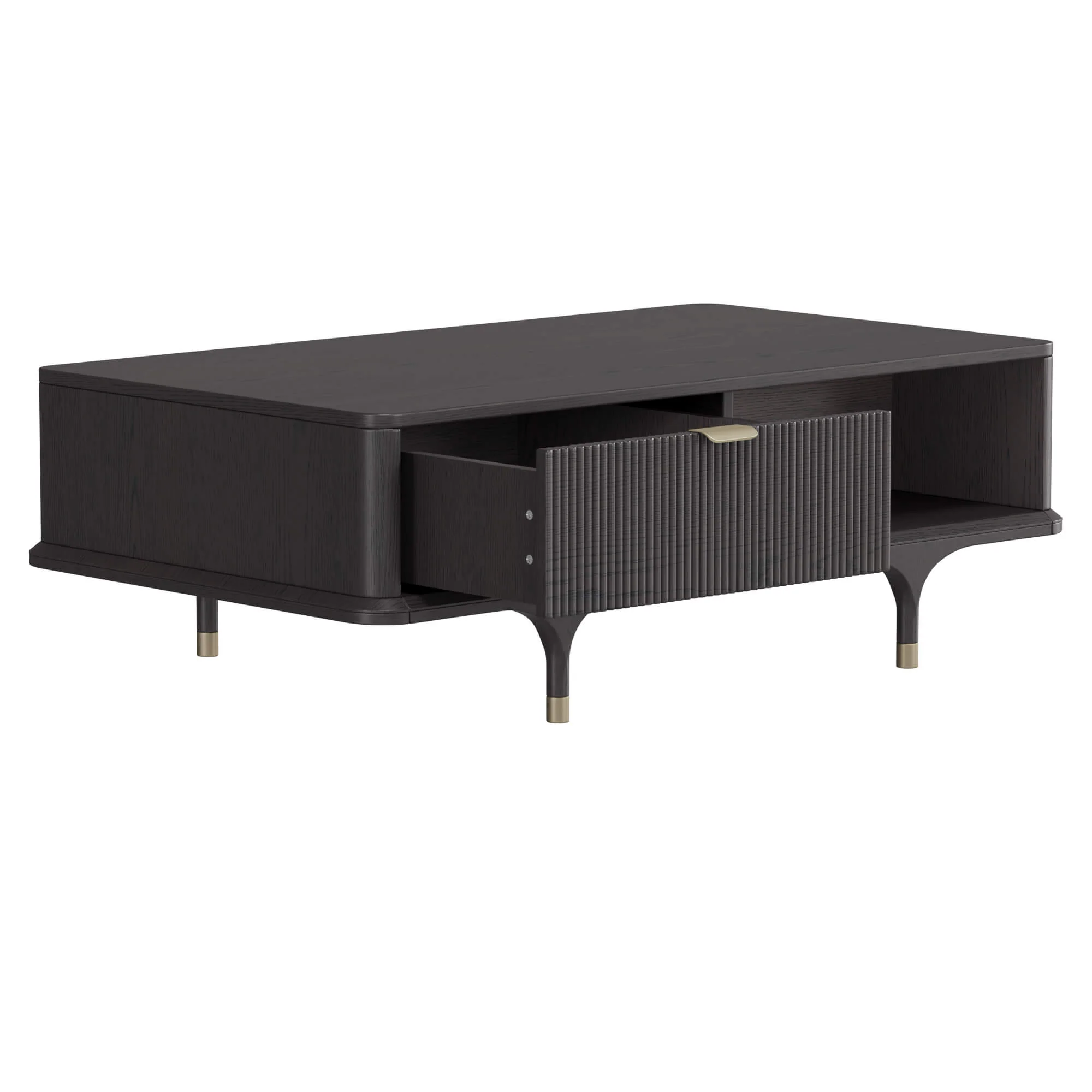 Irais Modern Solid Wood Coffee Table with Dual-Zoned Storage - Image 9