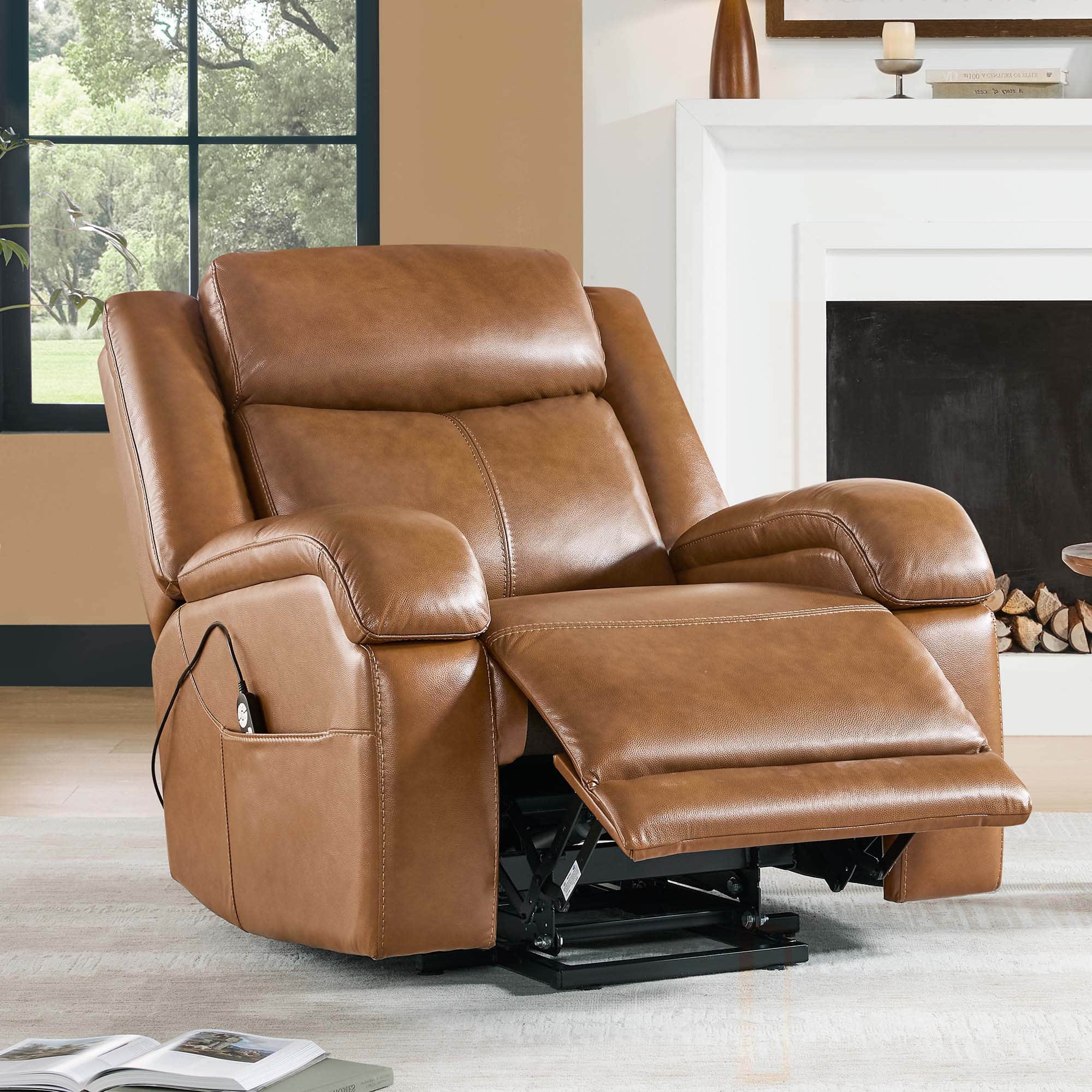 Isaac Genuine Leather Lift Assist Recliner With Power Headrest - Image 40