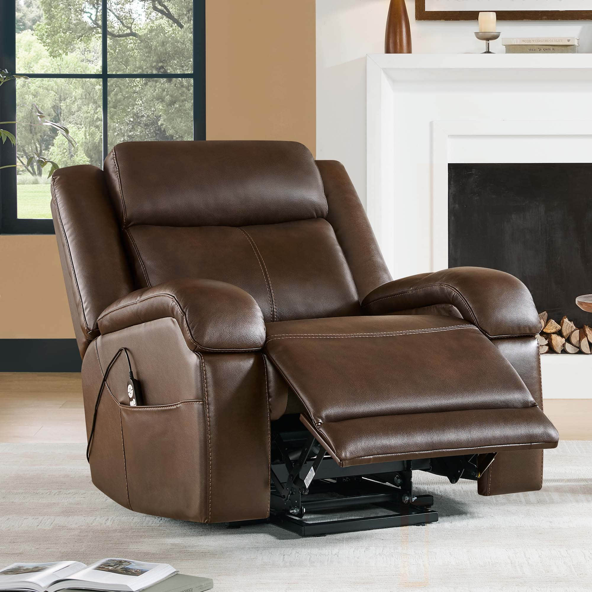 Isaac Genuine Leather Lift Assist Recliner With Power Headrest - Image 5