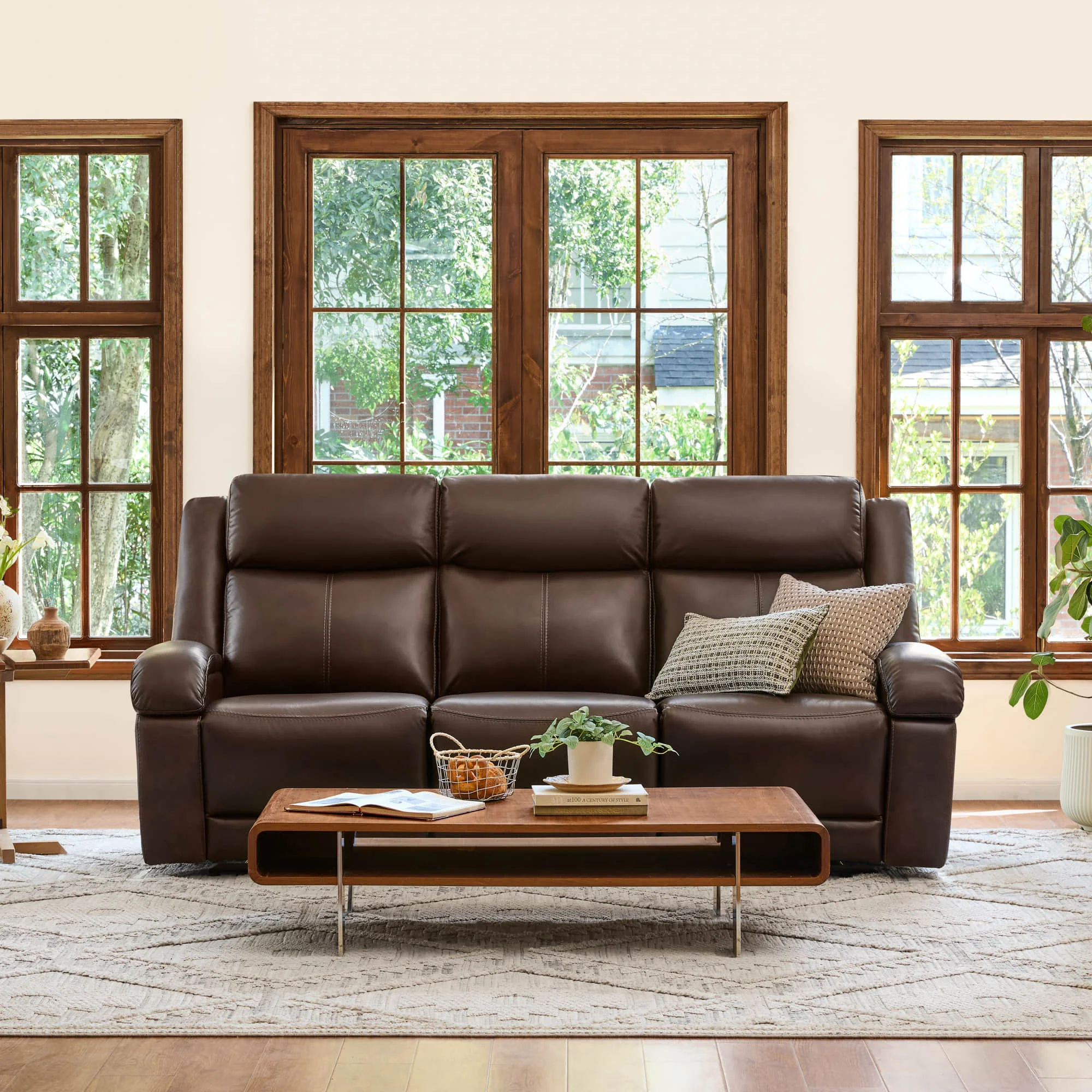 Isaac Genuine Leather Wall Hugger Power Reclining Sofa with Power Headrest - Image 10