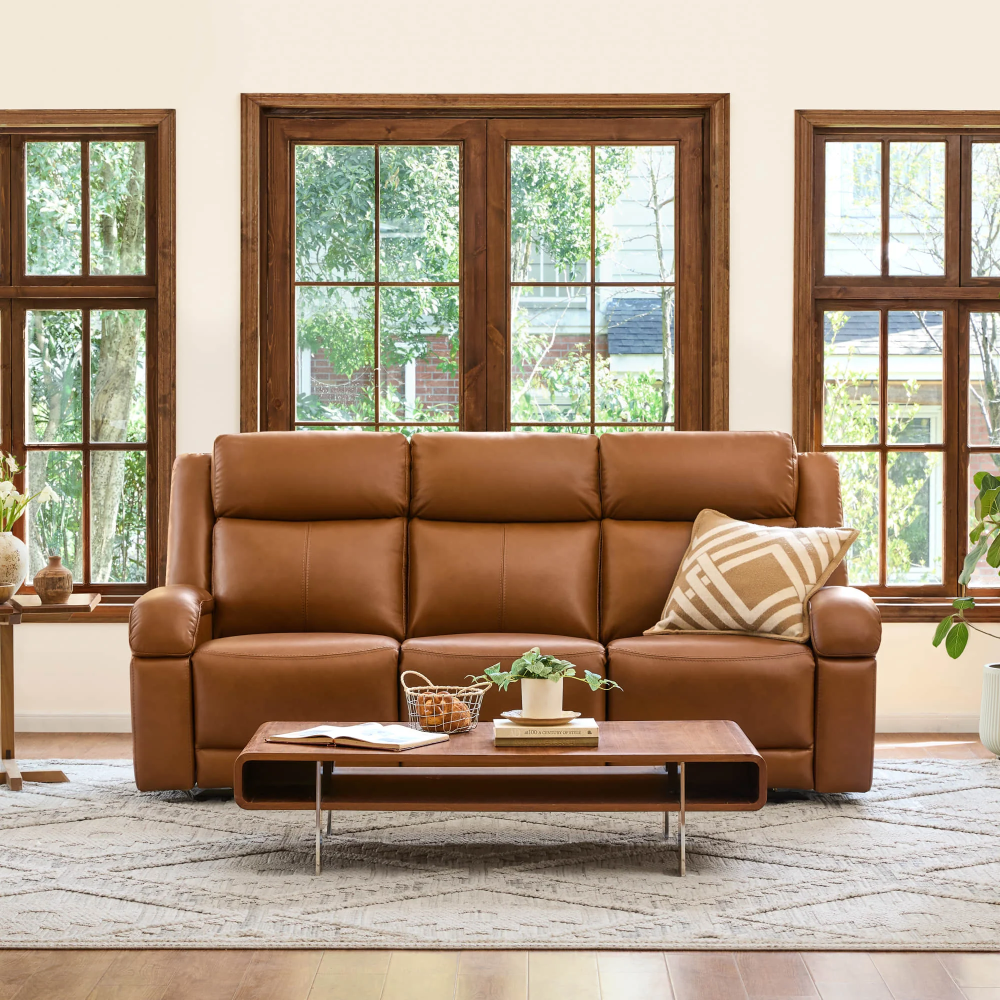 Isaac Genuine Leather Wall Hugger Power Reclining Sofa with Power Headrest - Image 106