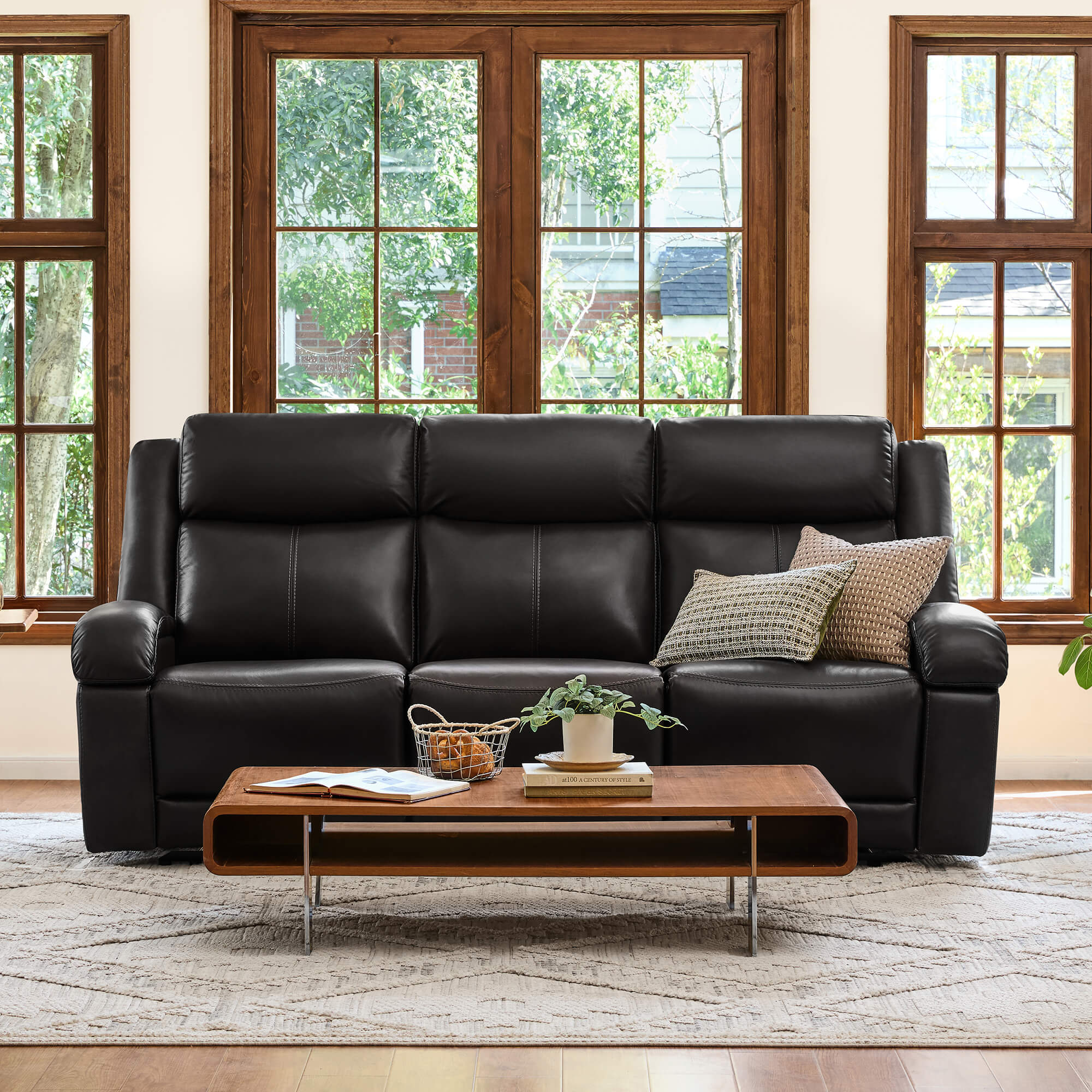 Isaac Genuine Leather Wall Hugger Power Reclining Sofa with Power Headrest - Image 159