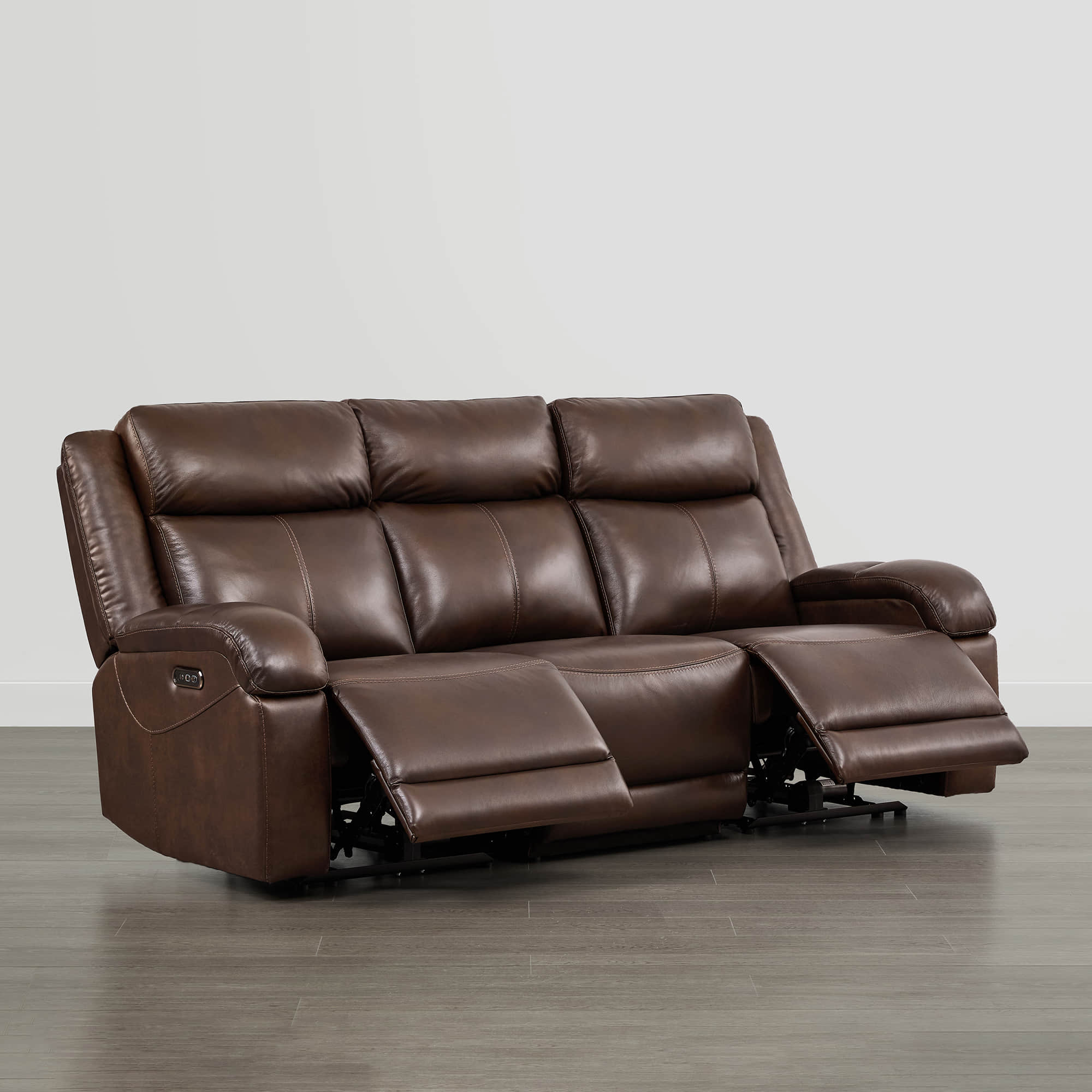 Isaac Genuine Leather Wall Hugger Power Reclining Sofa with Power Headrest - Image 45