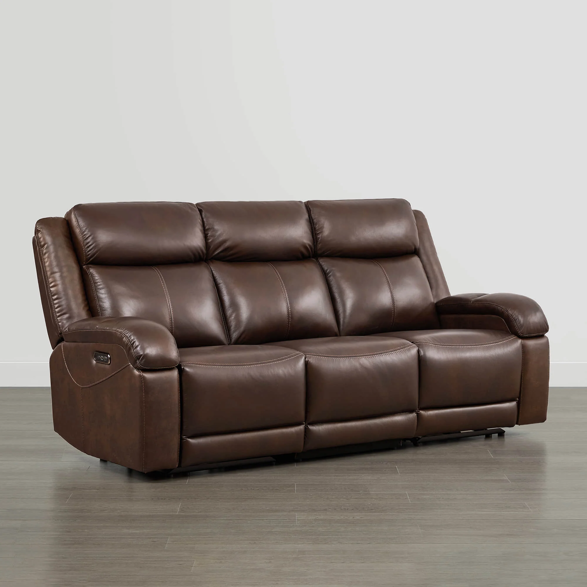 Isaac Genuine Leather Wall Hugger Power Reclining Sofa with Power Headrest - Image 46