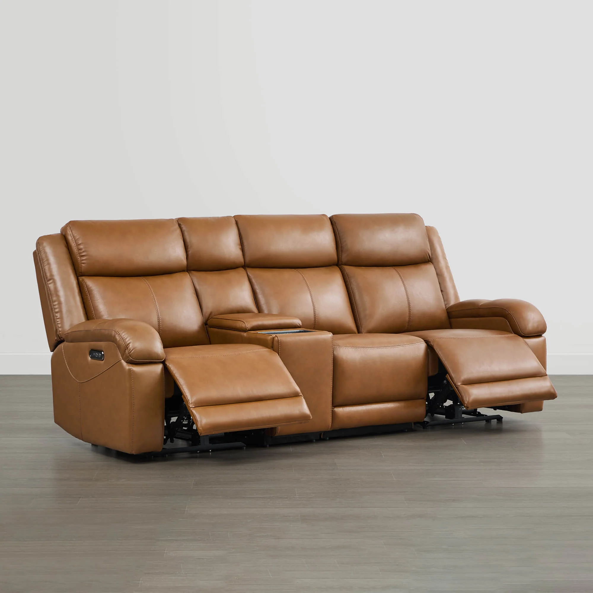 Isaac Genuine Leather Wall Hugger Power Reclining Sofa with Power Headrest - Image 83