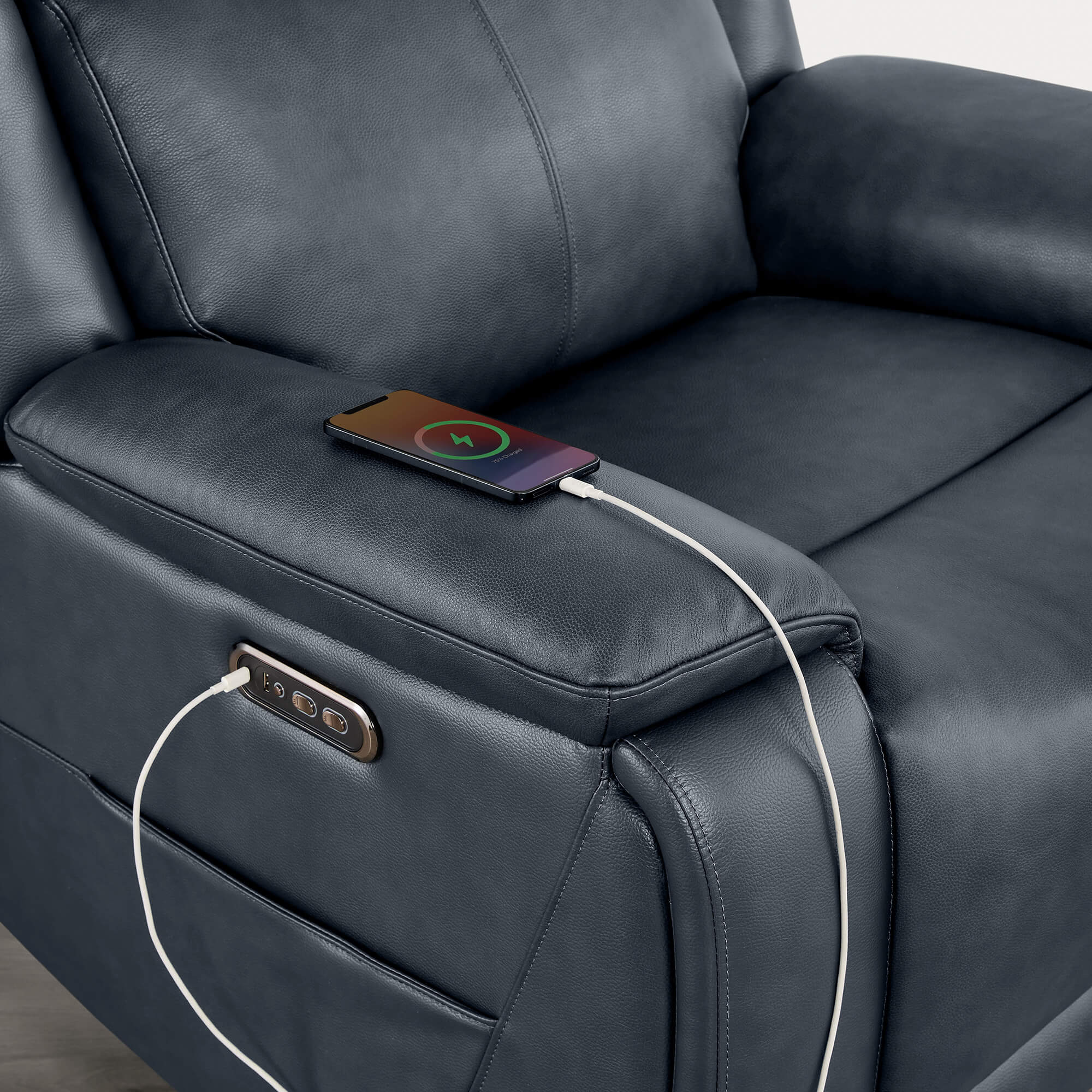 Isaac Zero Wall hugger Power Recliner with Cup Holder - Image 49