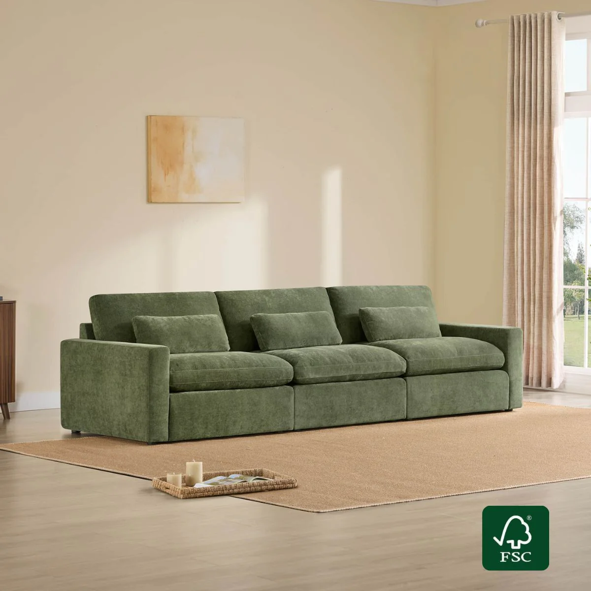 Ivy 3-Seat Performance Fabric Modular Sofa