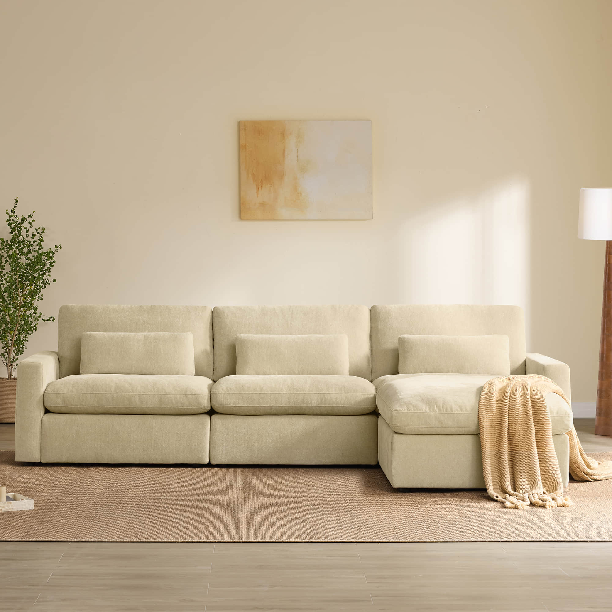 Ivy 4-Seat Performance Fabric Modular Sectional Sofa - Image 12
