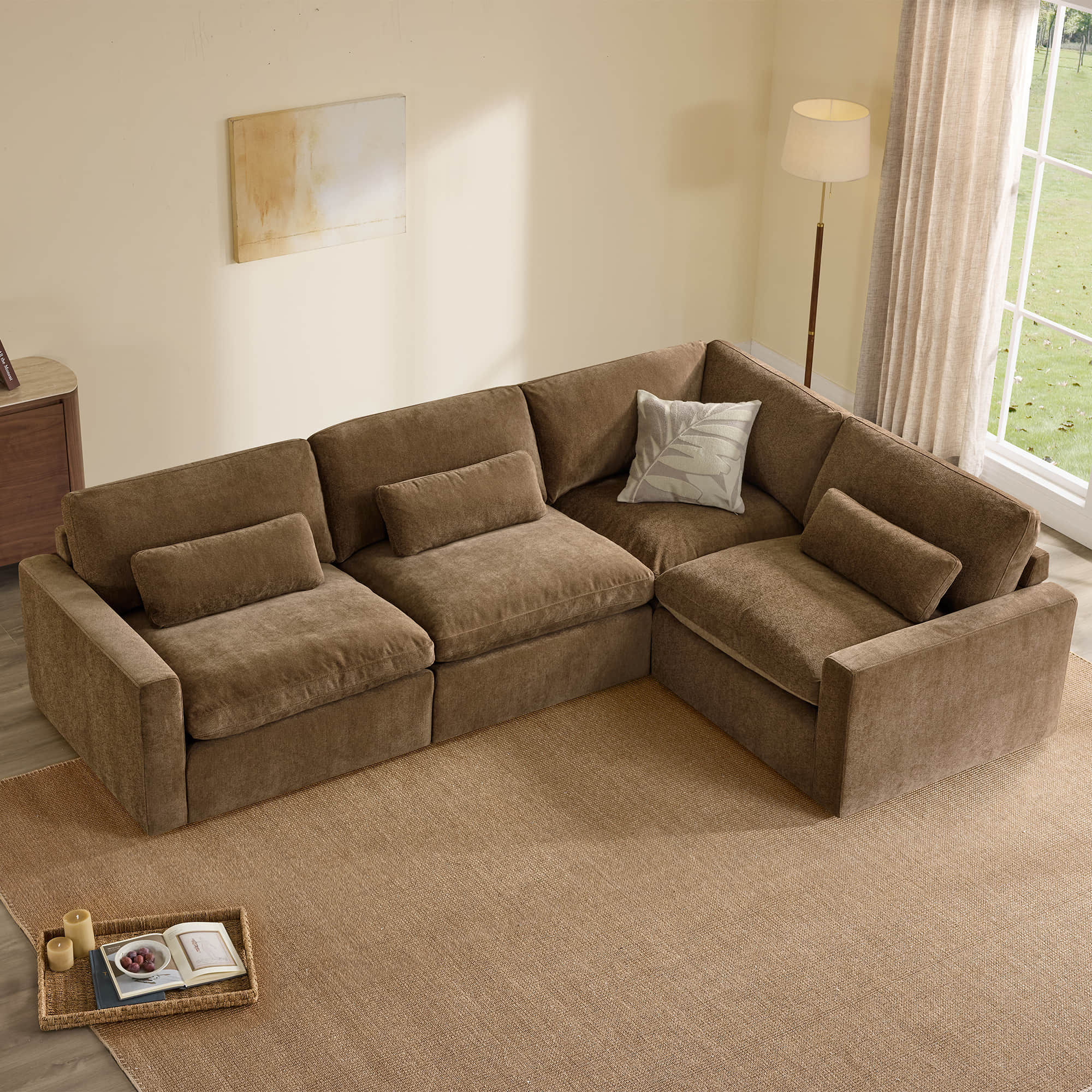 Ivy 4-Seat Performance Fabric Modular Sectional Sofa - Image 16