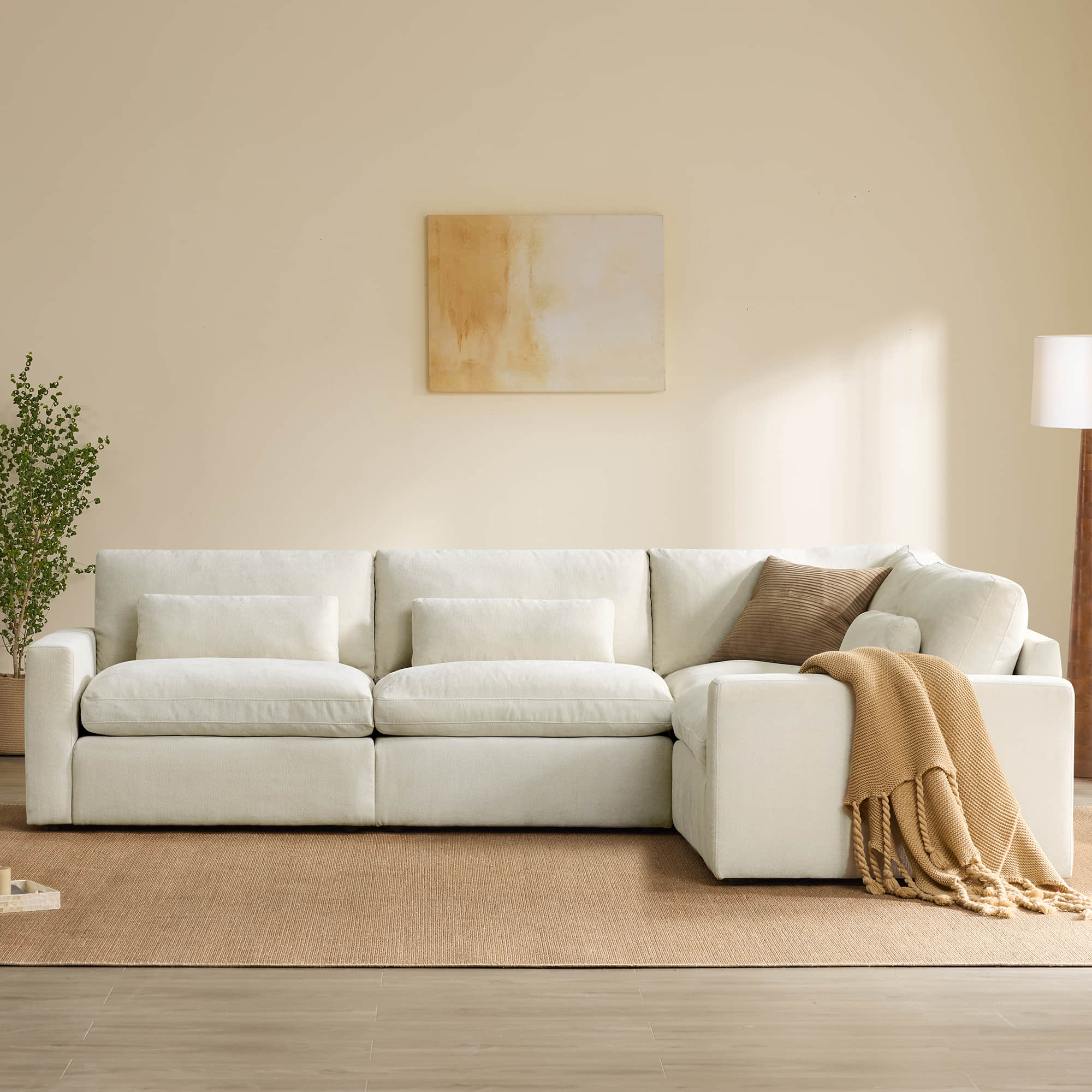 Ivy 4-Seat Performance Fabric Modular Sectional Sofa - Image 4
